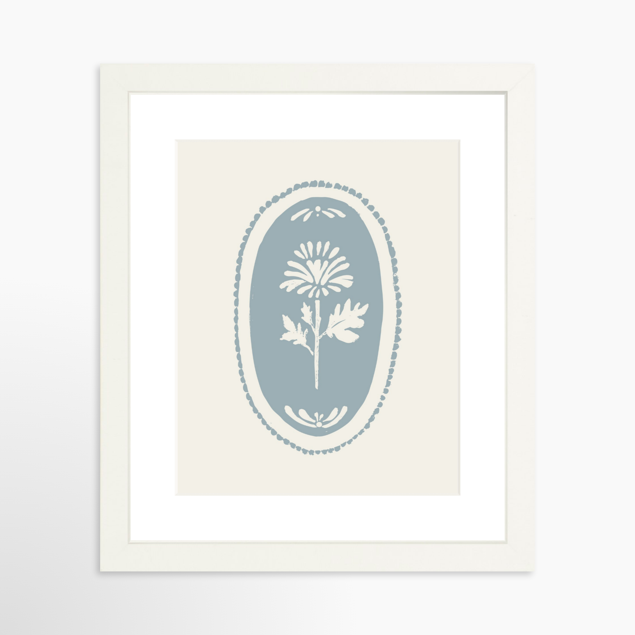 8x10 / White Frame + White Mat