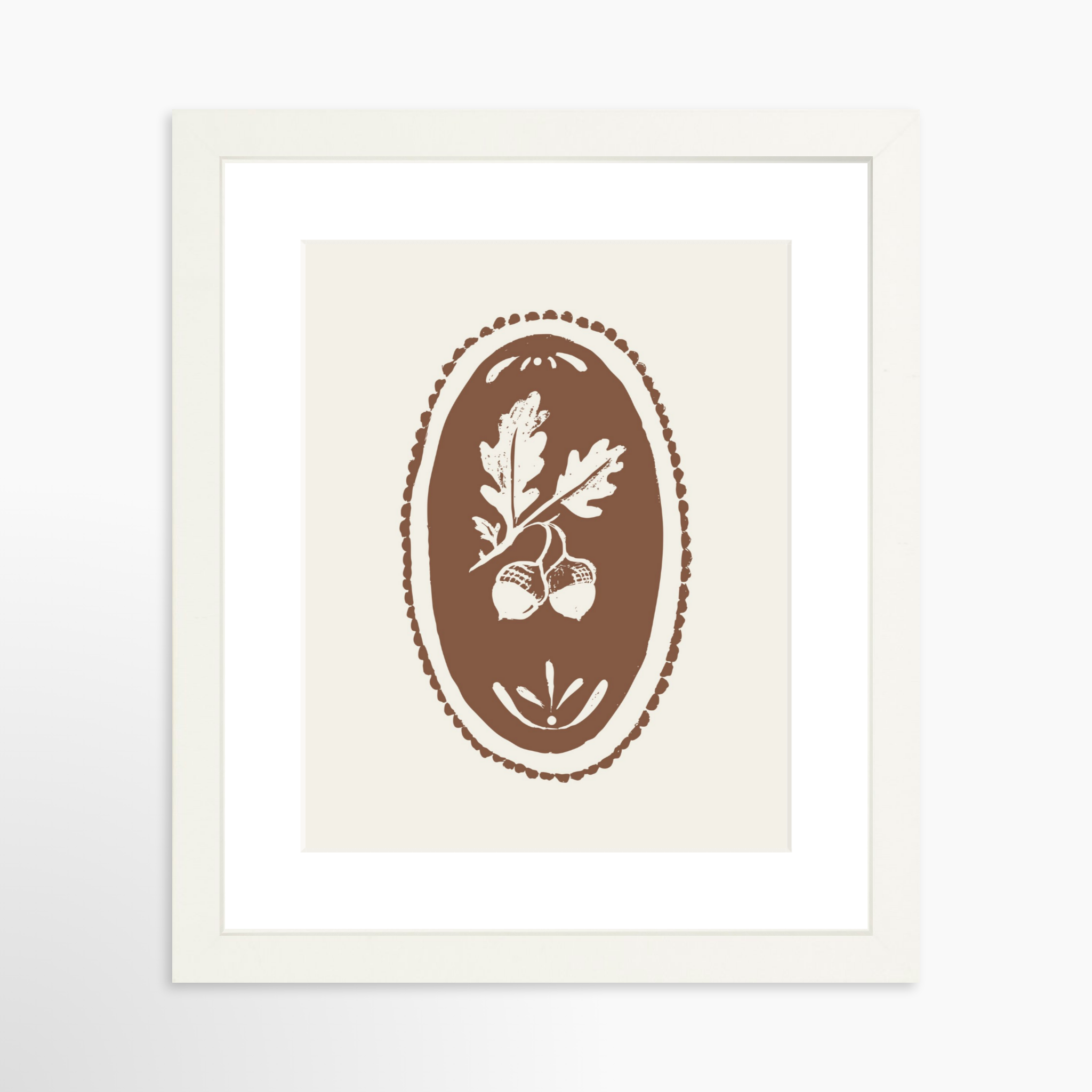 8x10 / White Frame + White Mat