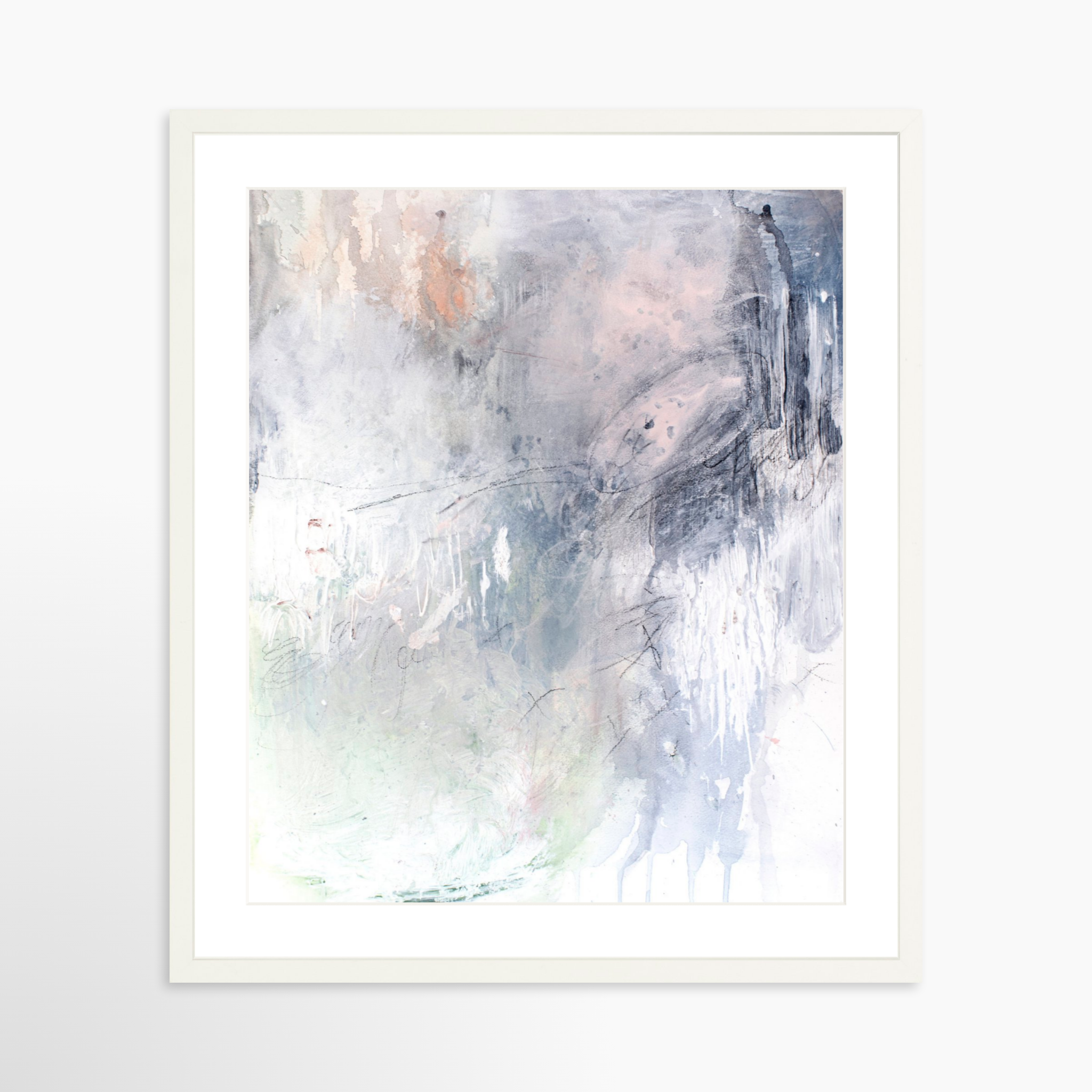 20x25 / White Frame + White Mat