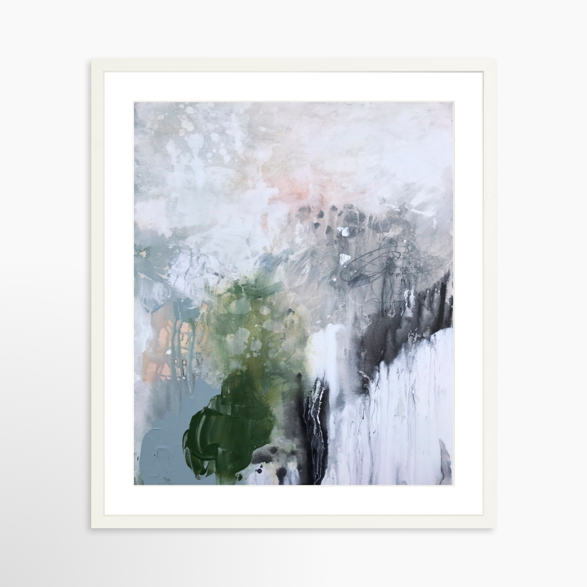 20x25 / White Frame + White Mat