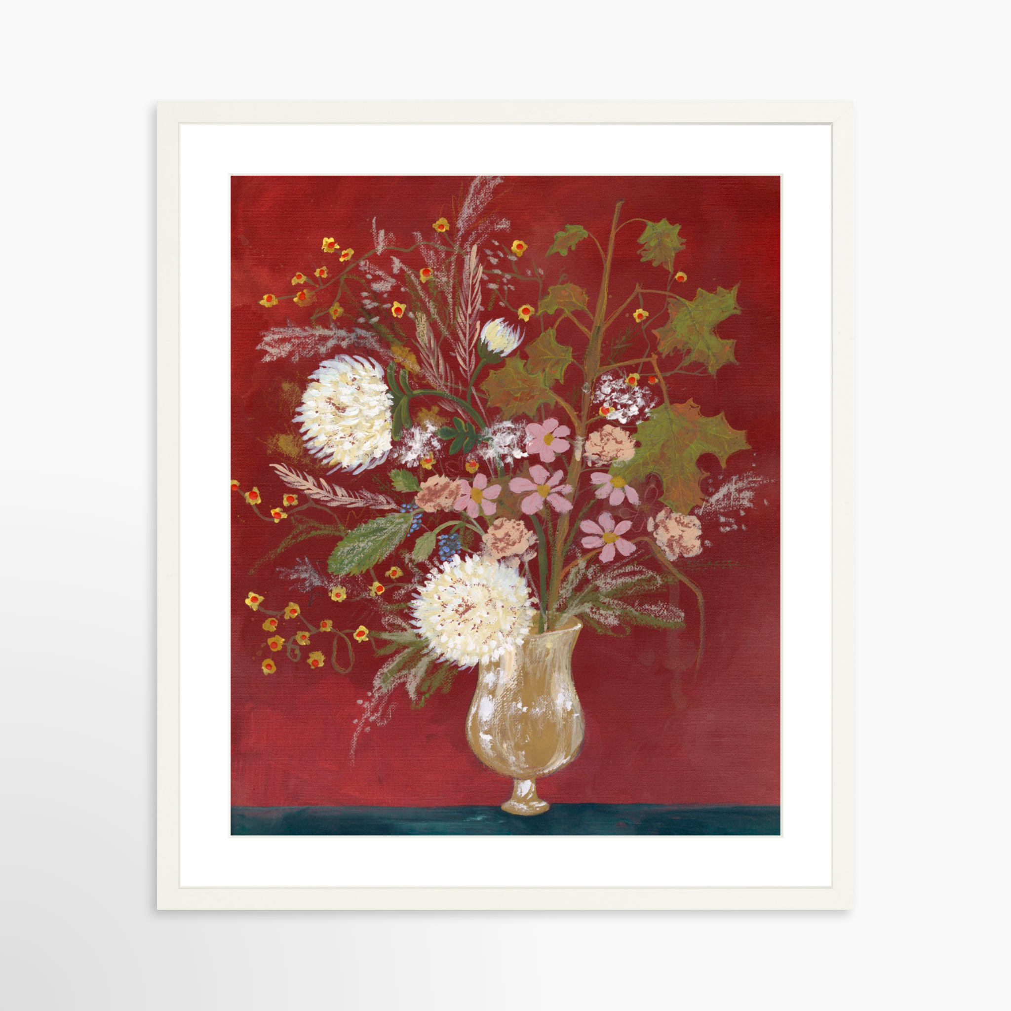 20x25 / White Frame + White Mat