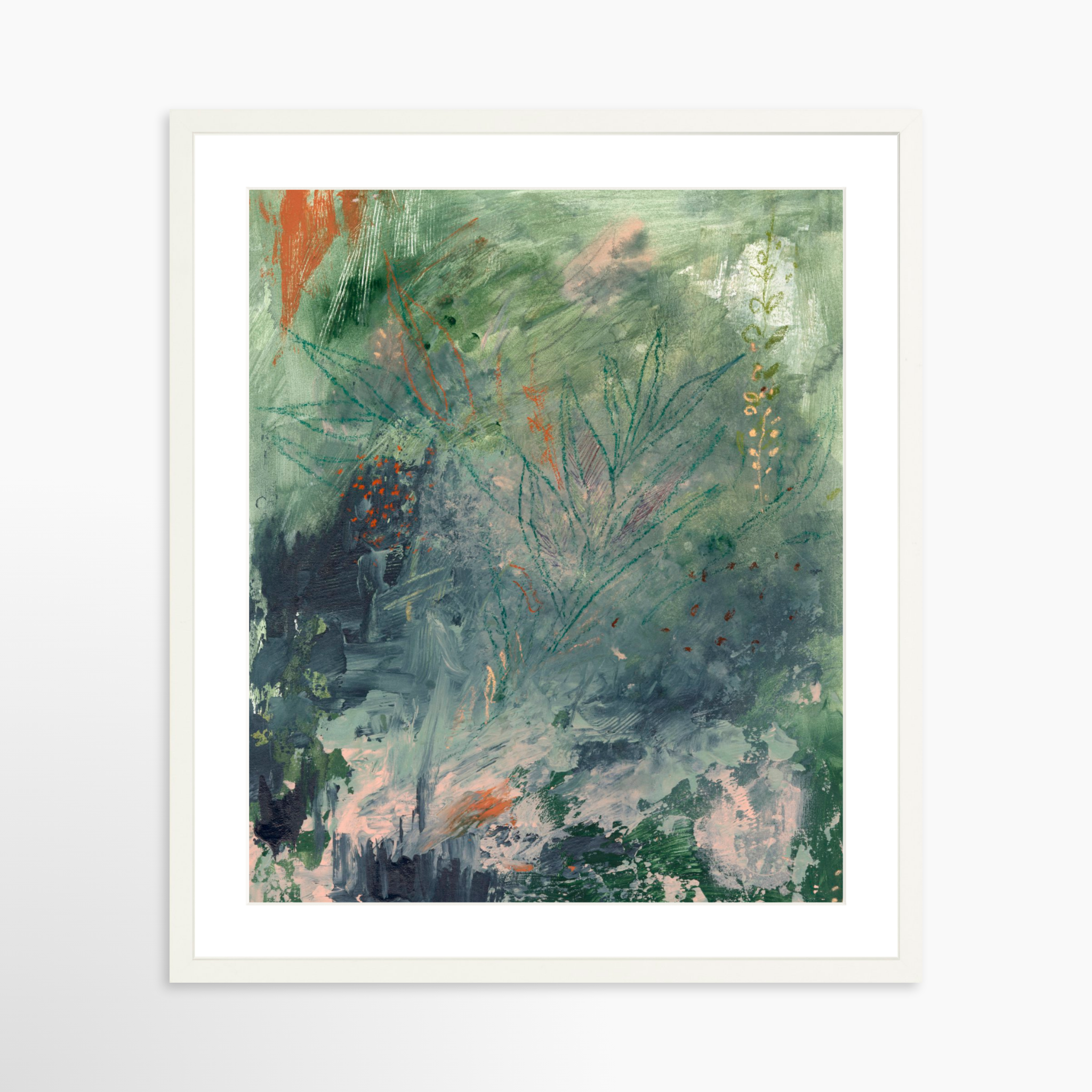 20x25 / White Frame + White Mat