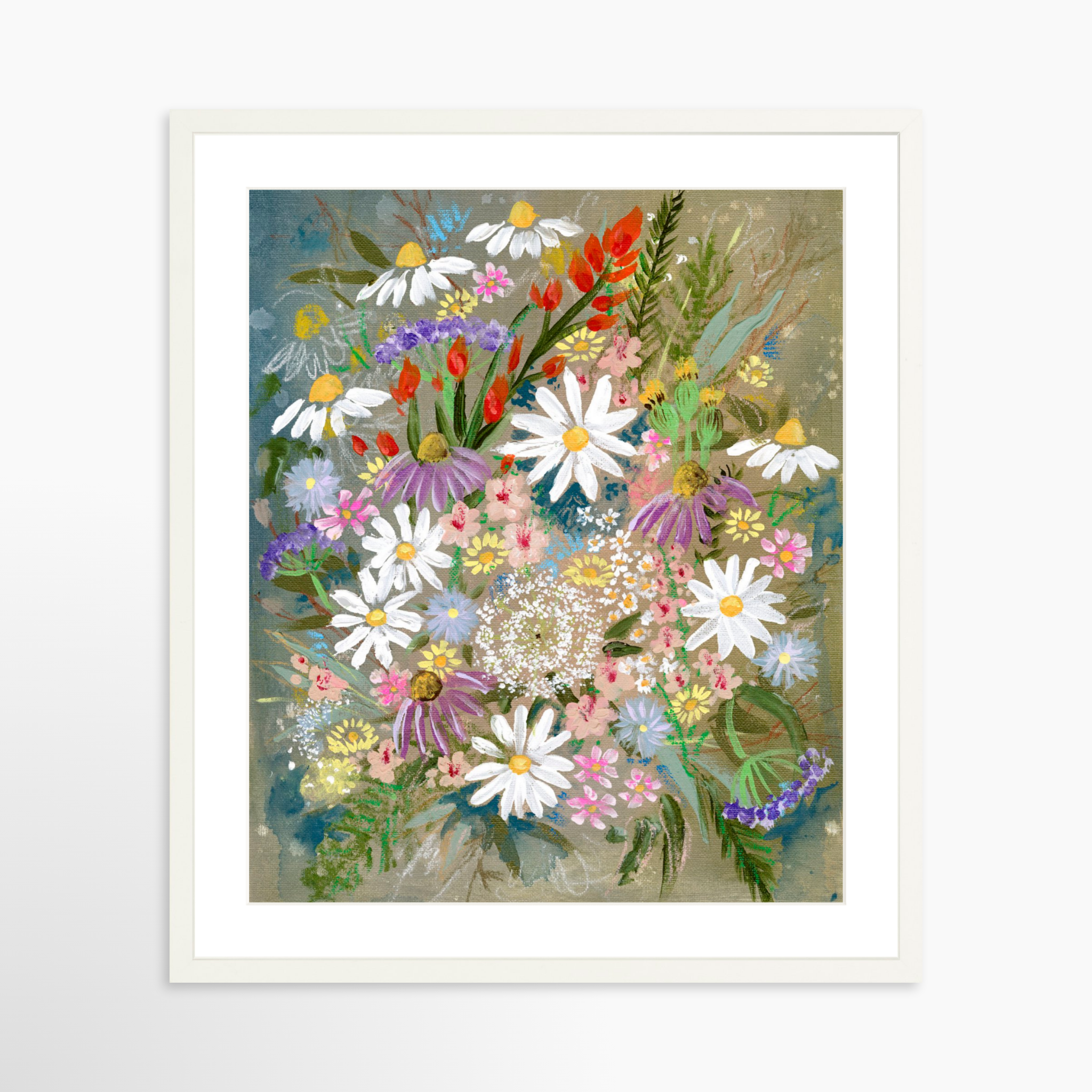 20x25 / White Frame + White Mat