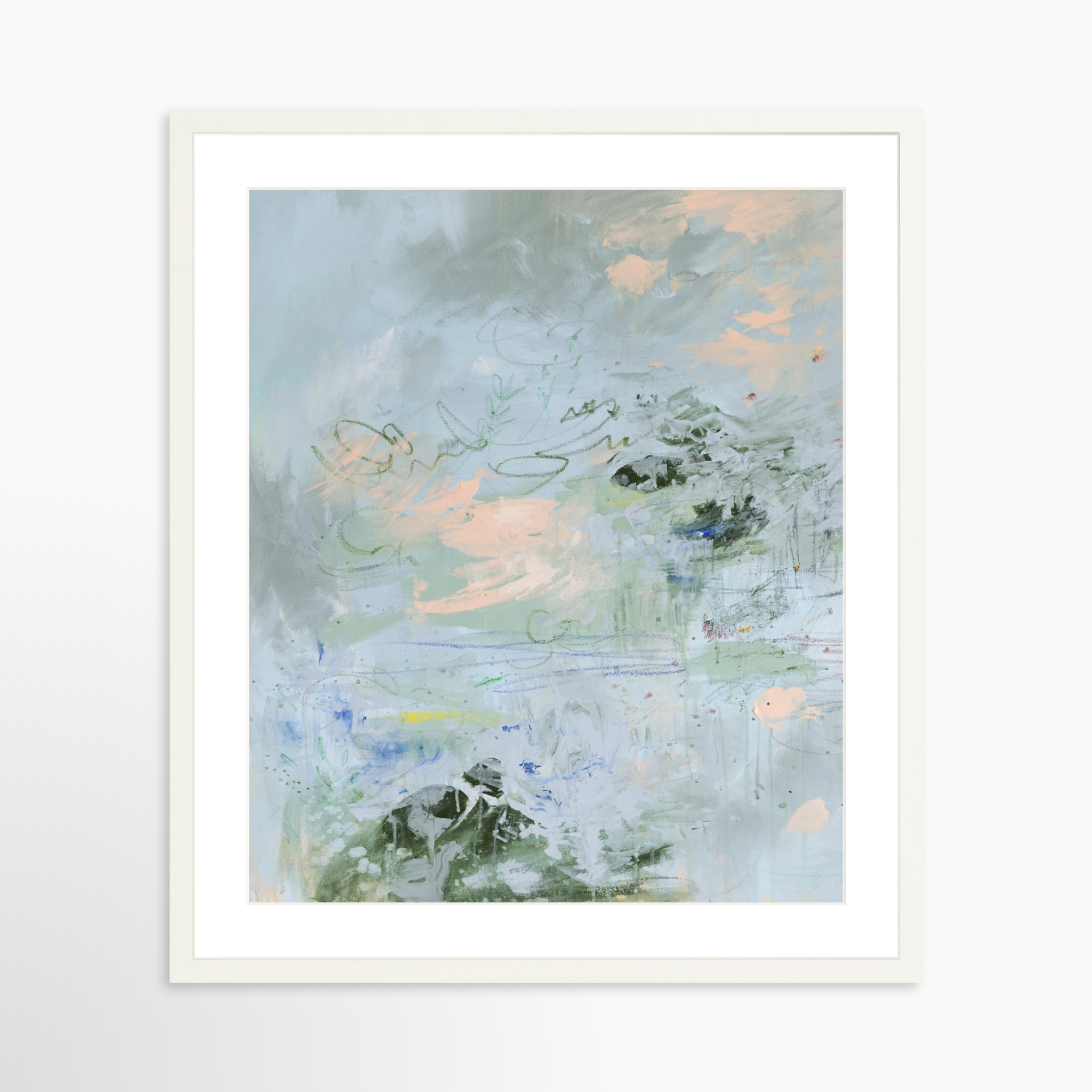 20x25 / White Frame + White Mat