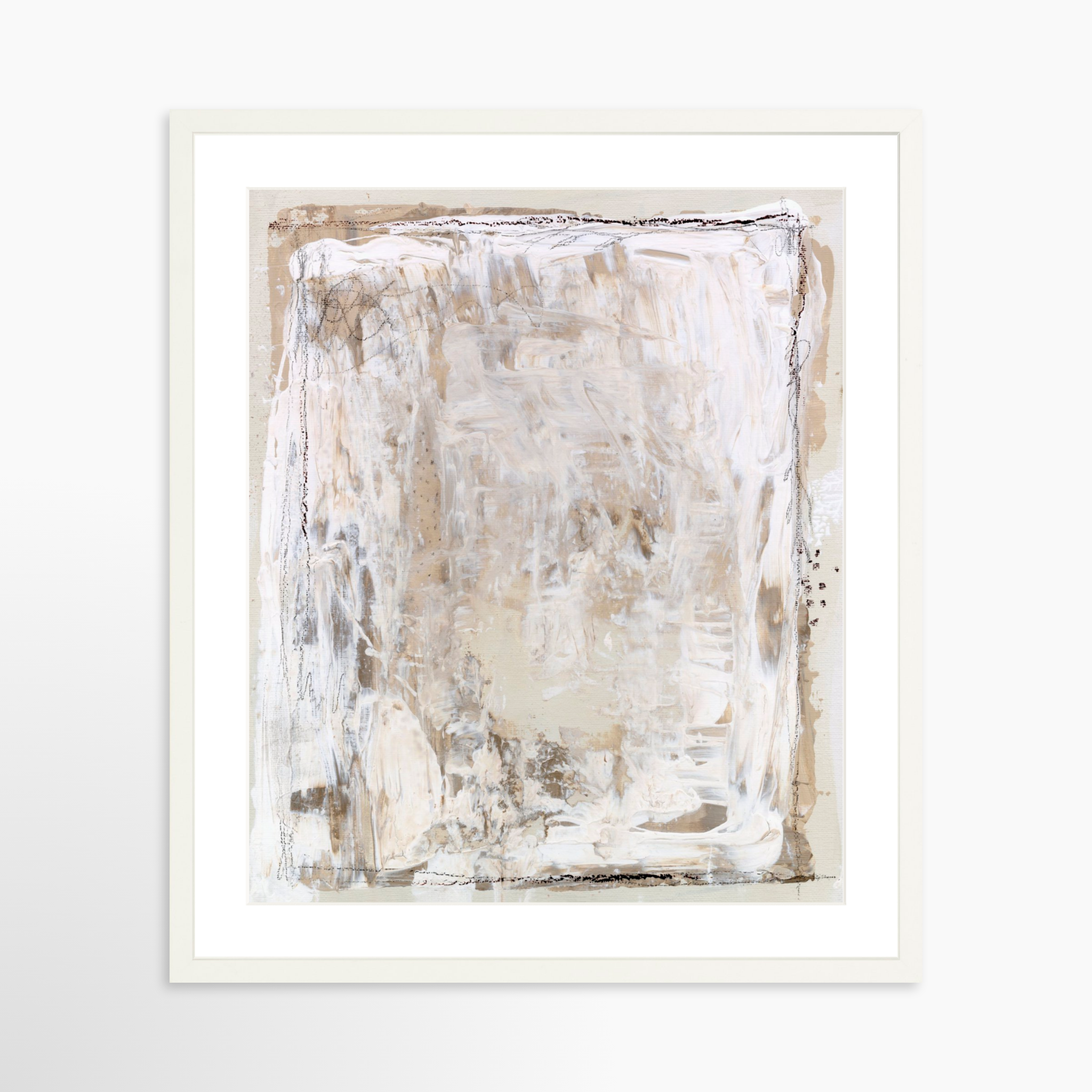 20x25 / White Frame + White Mat