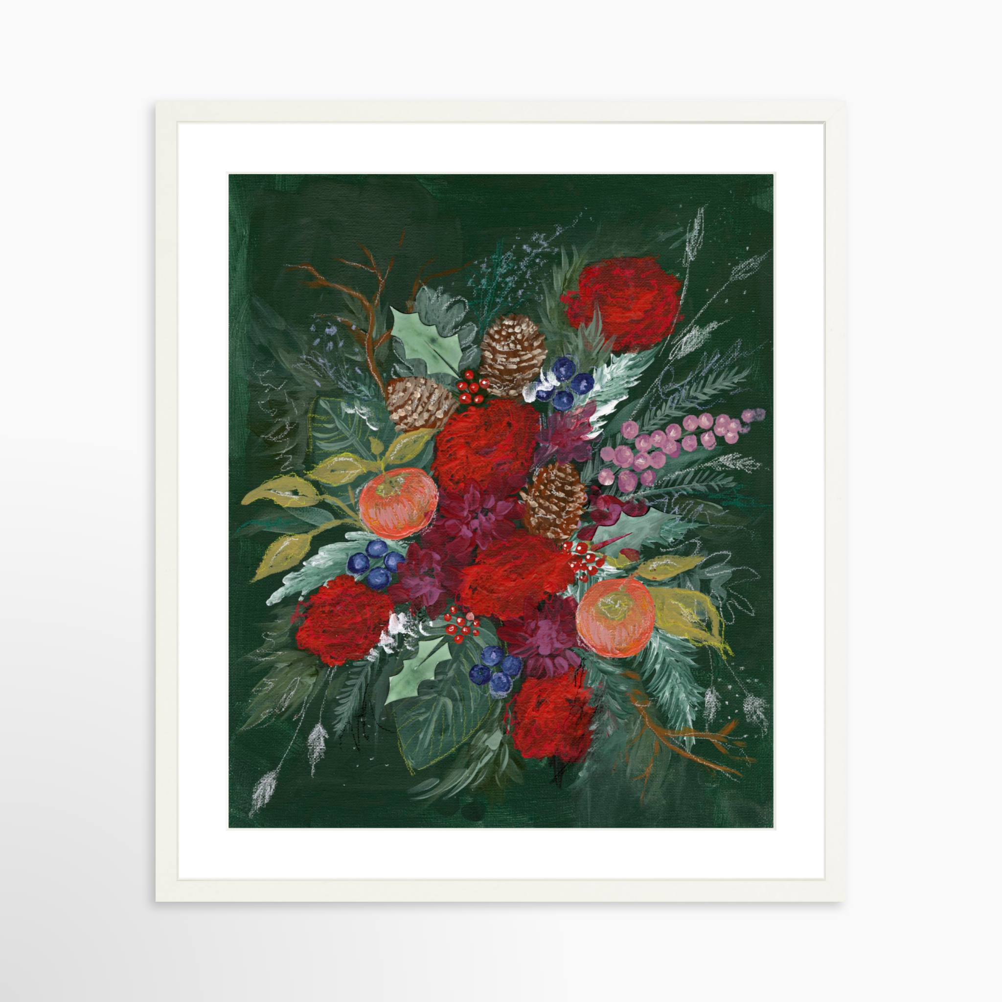 20x25 / White Frame + White Mat