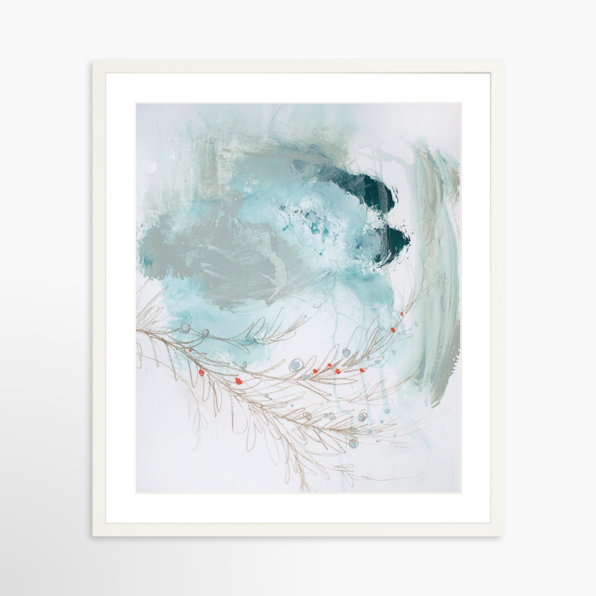 20x25 / White Frame + White Mat