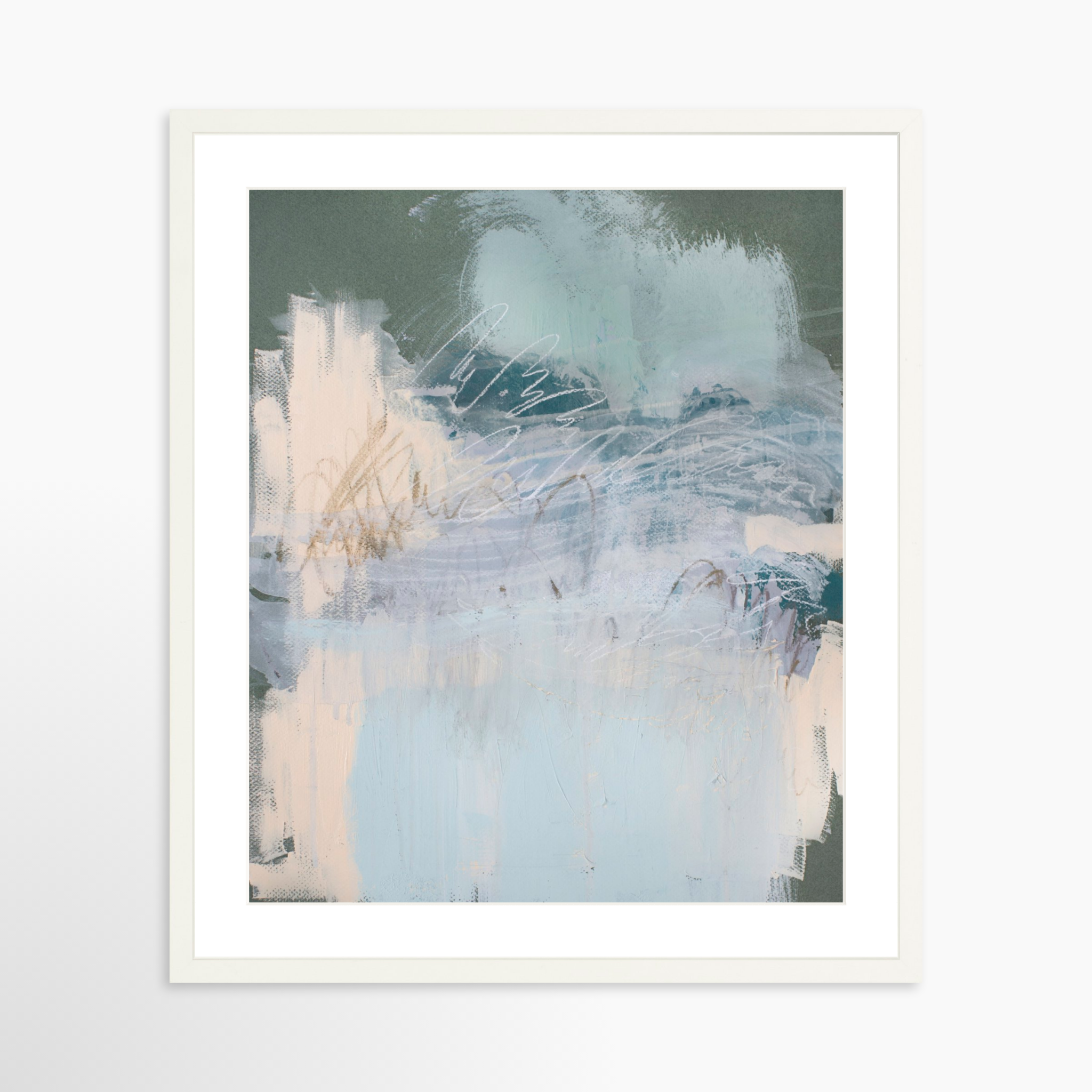 20x25 / White Frame + White Mat