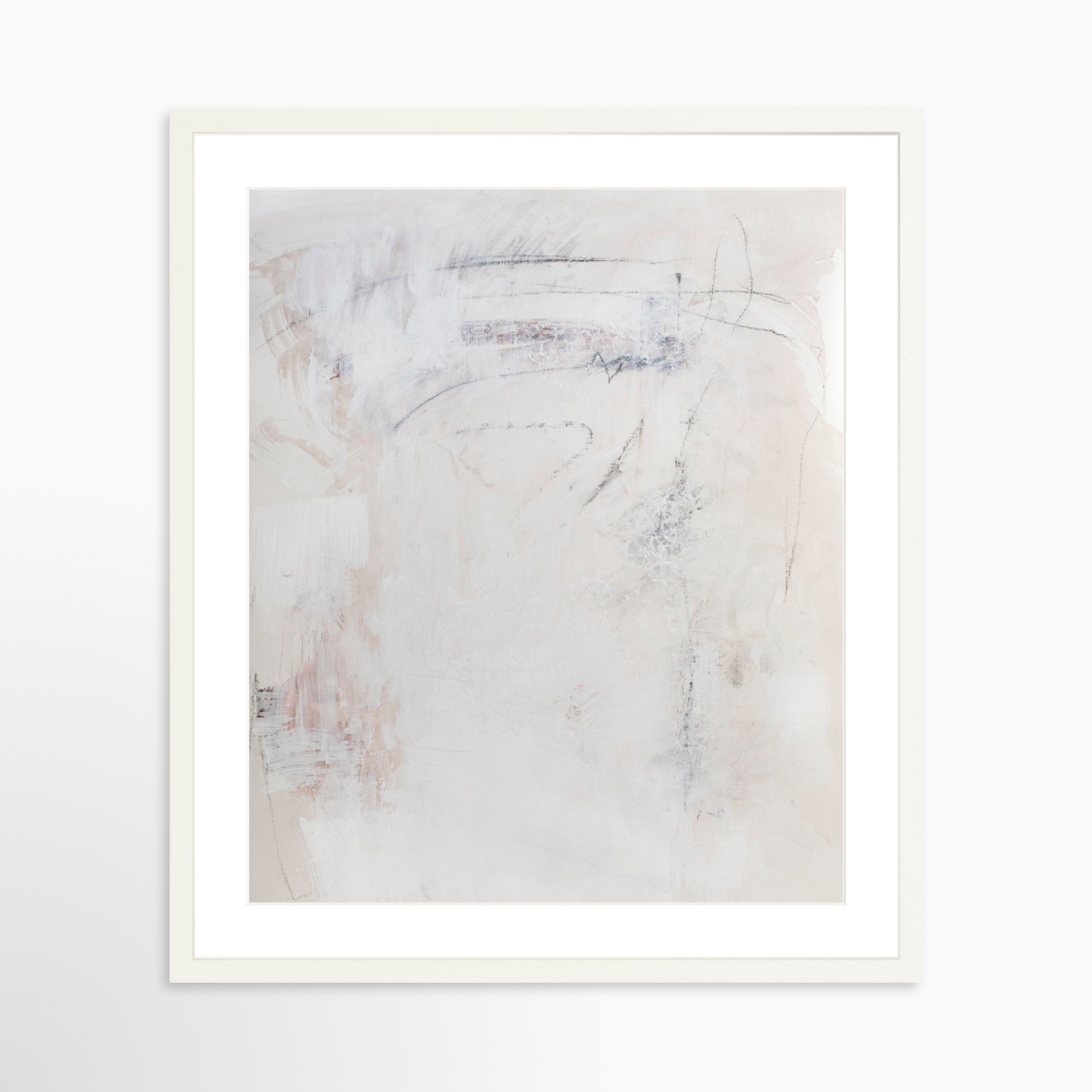 20x25 / White Frame + White Mat