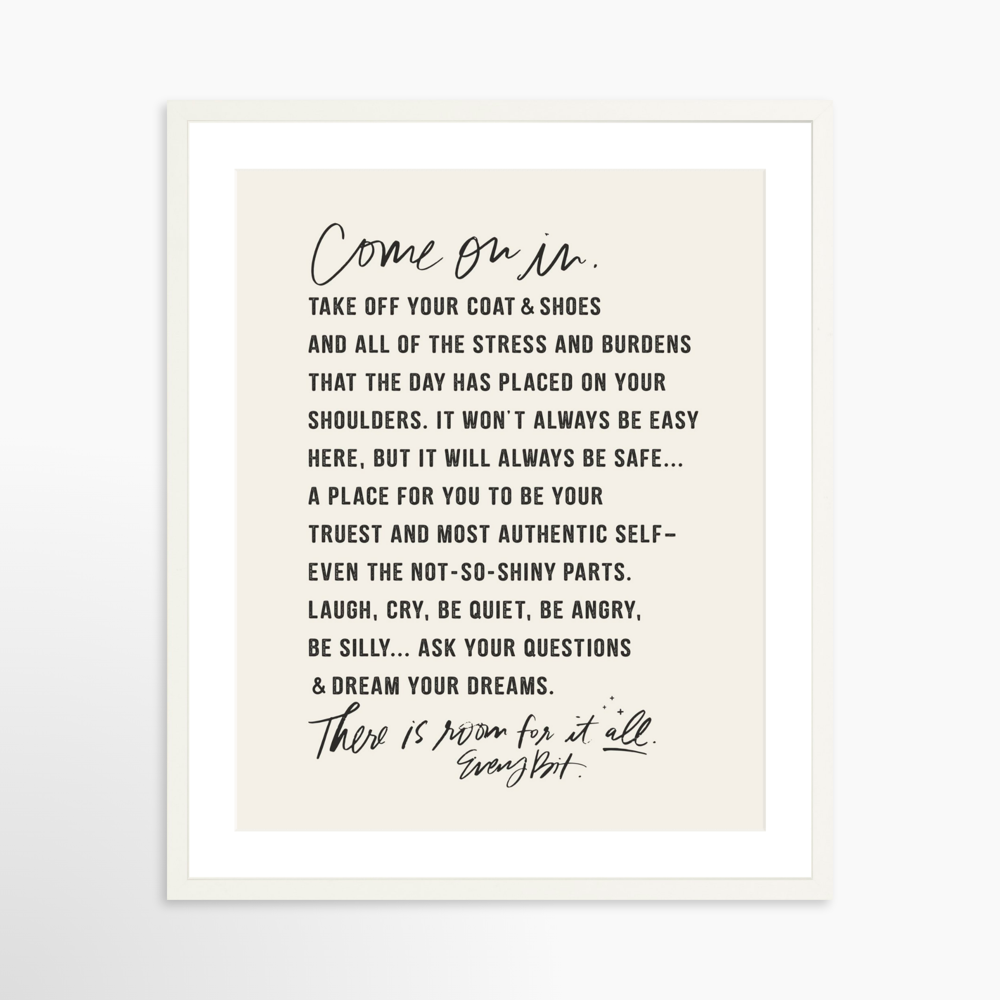 20x25 / White Frame + White Mat
