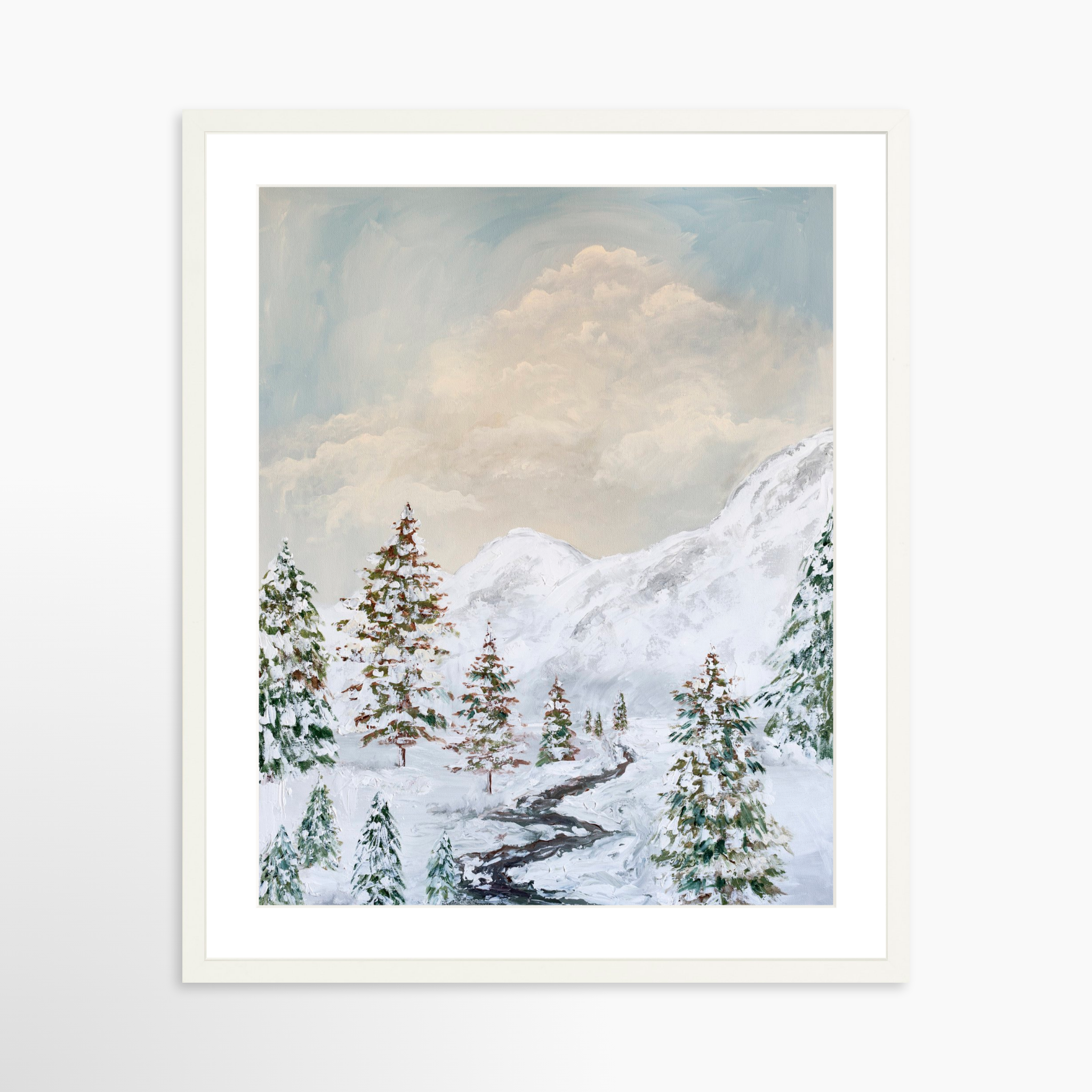 20x25 / White Frame + White Mat