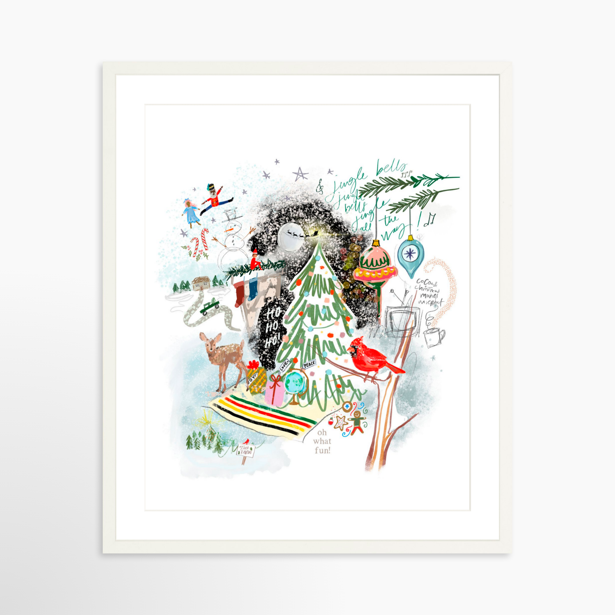 20x25 / White Frame + White Mat
