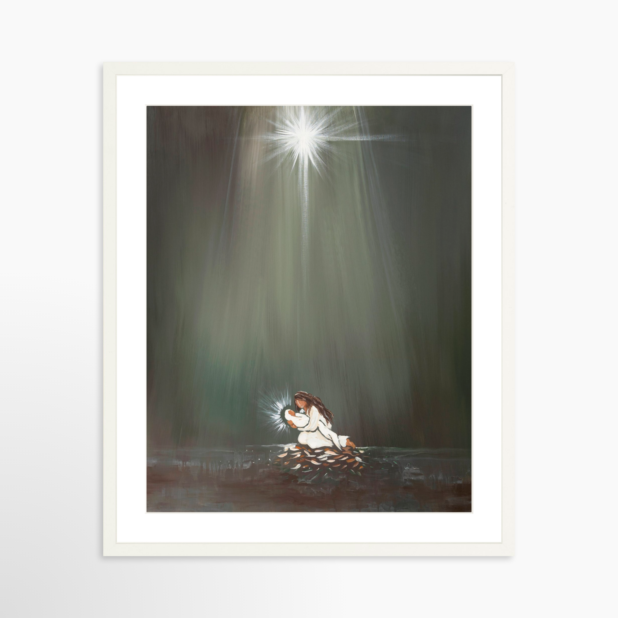 20x25 / White Frame + White Mat