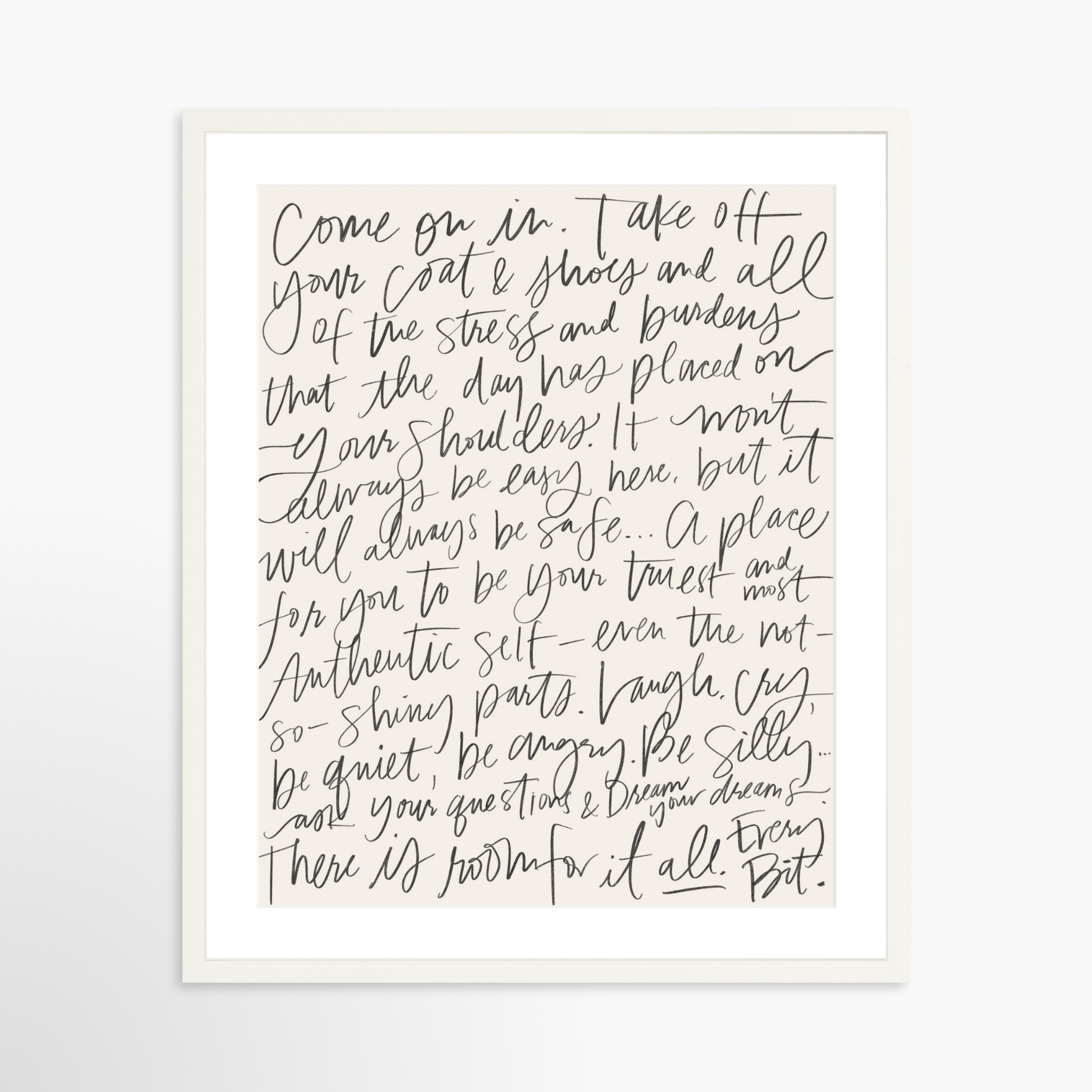 20x25 / White Frame + White Mat