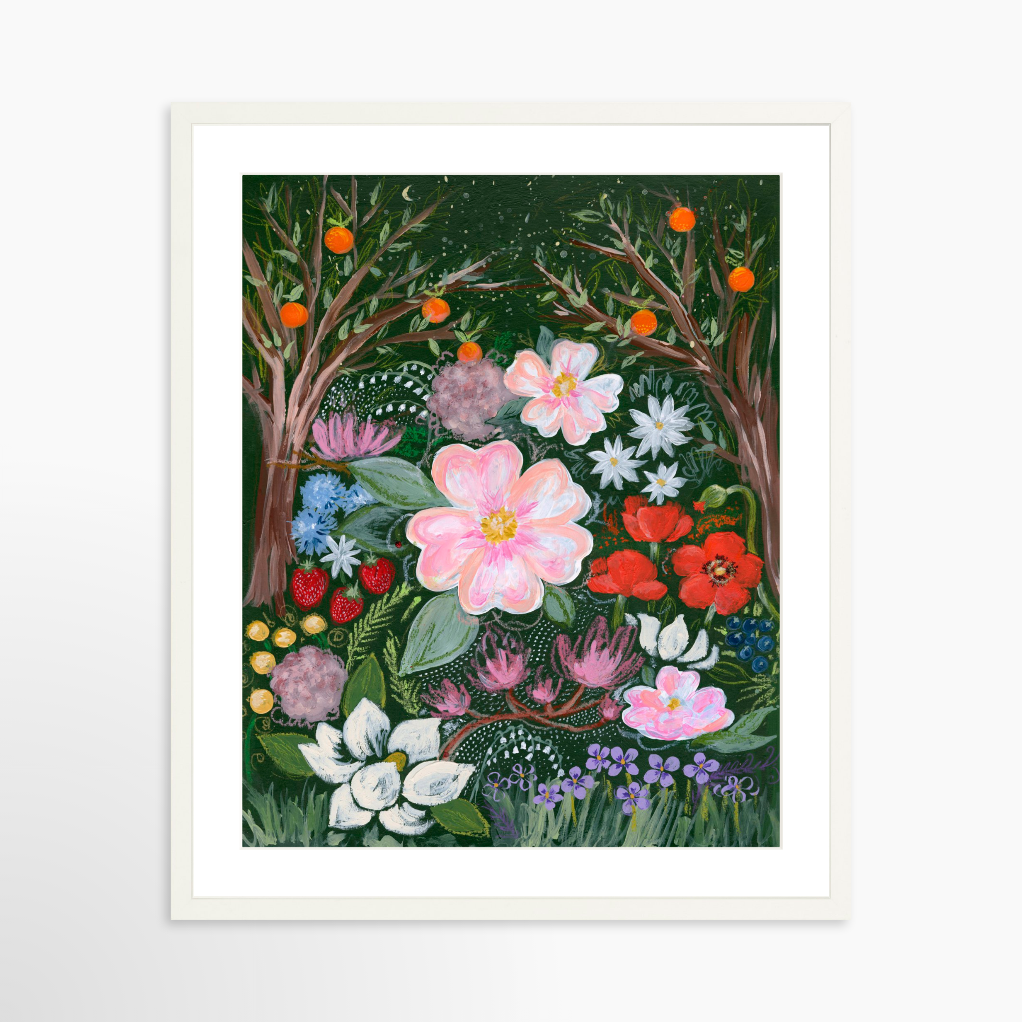 20x25 / White Frame + White Mat
