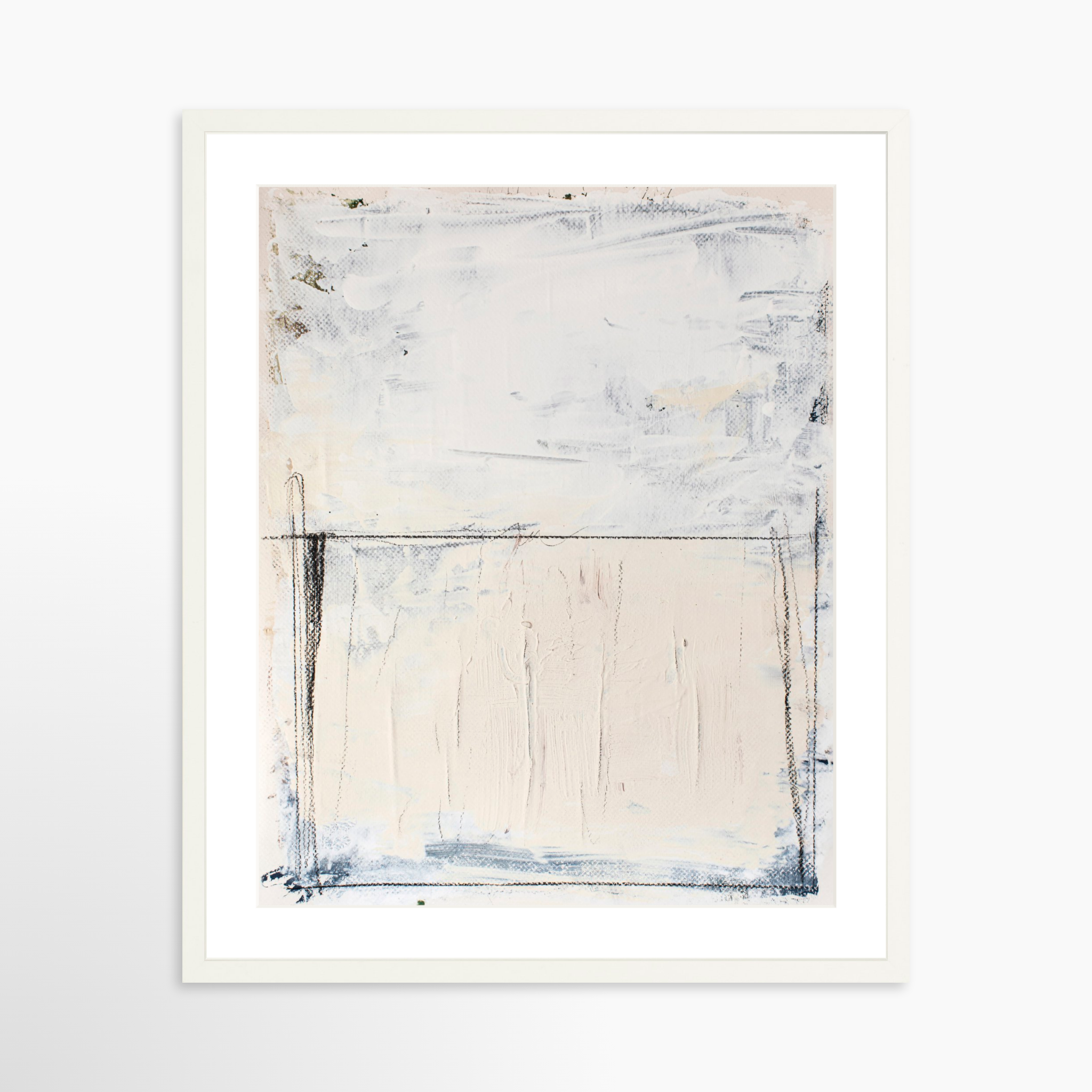 20x25 / White Frame + White Mat