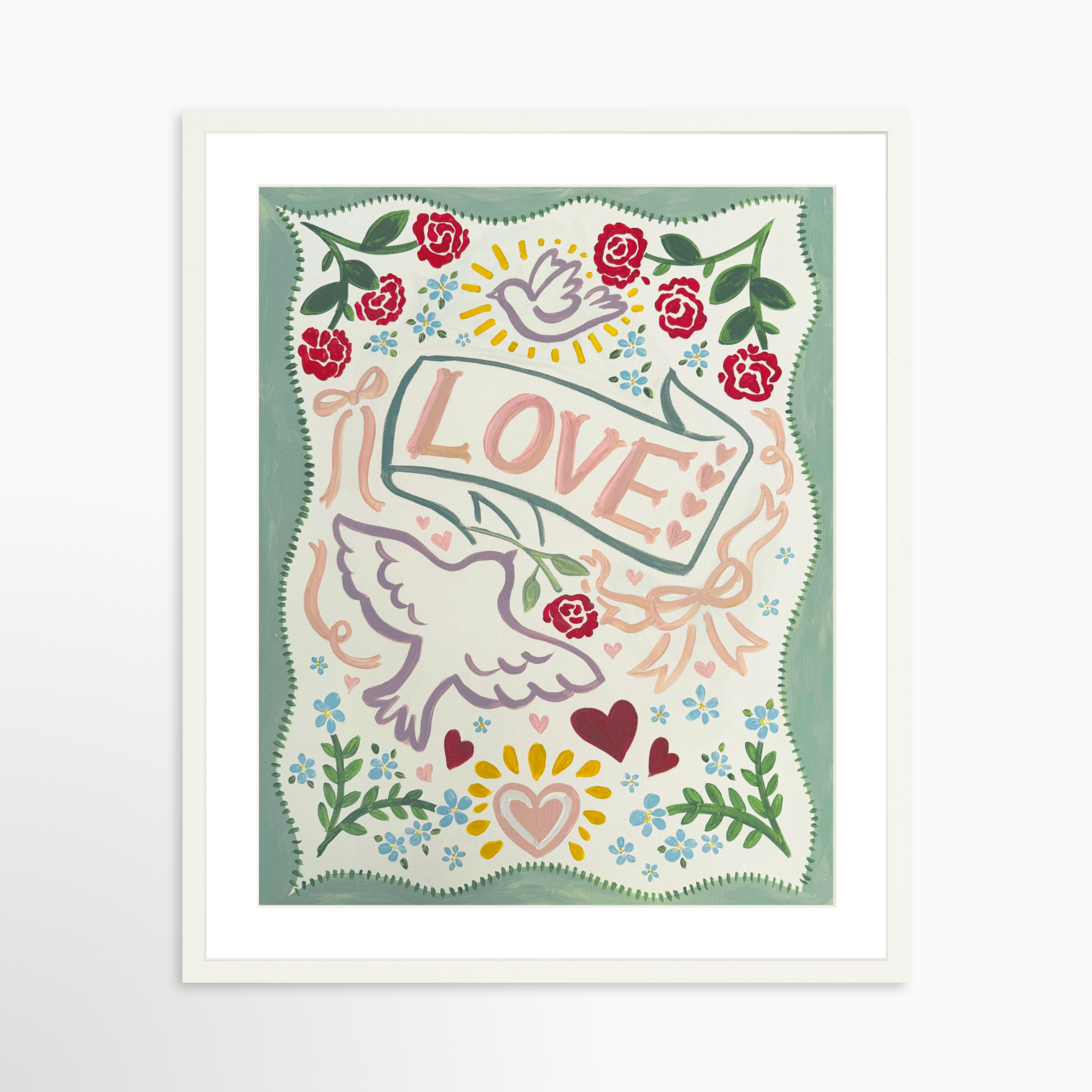 20x25 / White Frame + White Mat