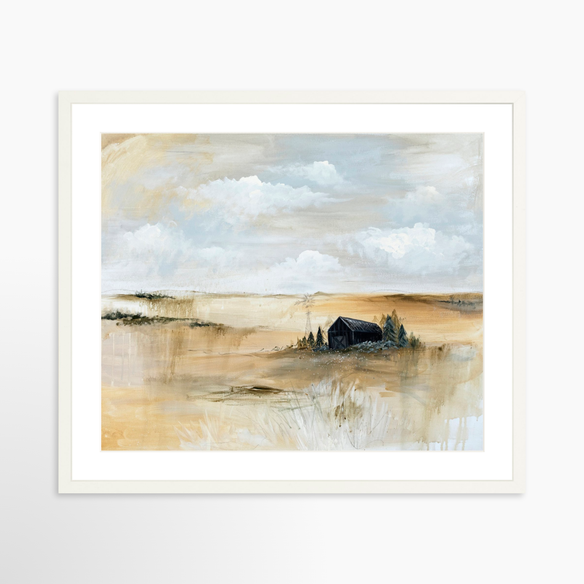 25x20 / White Frame + White Mat