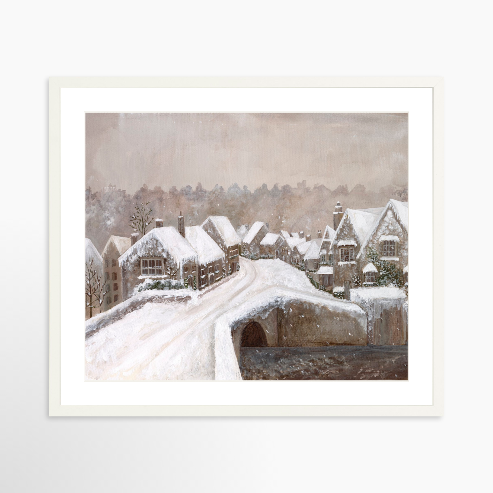 25x20 / White Frame + White Mat