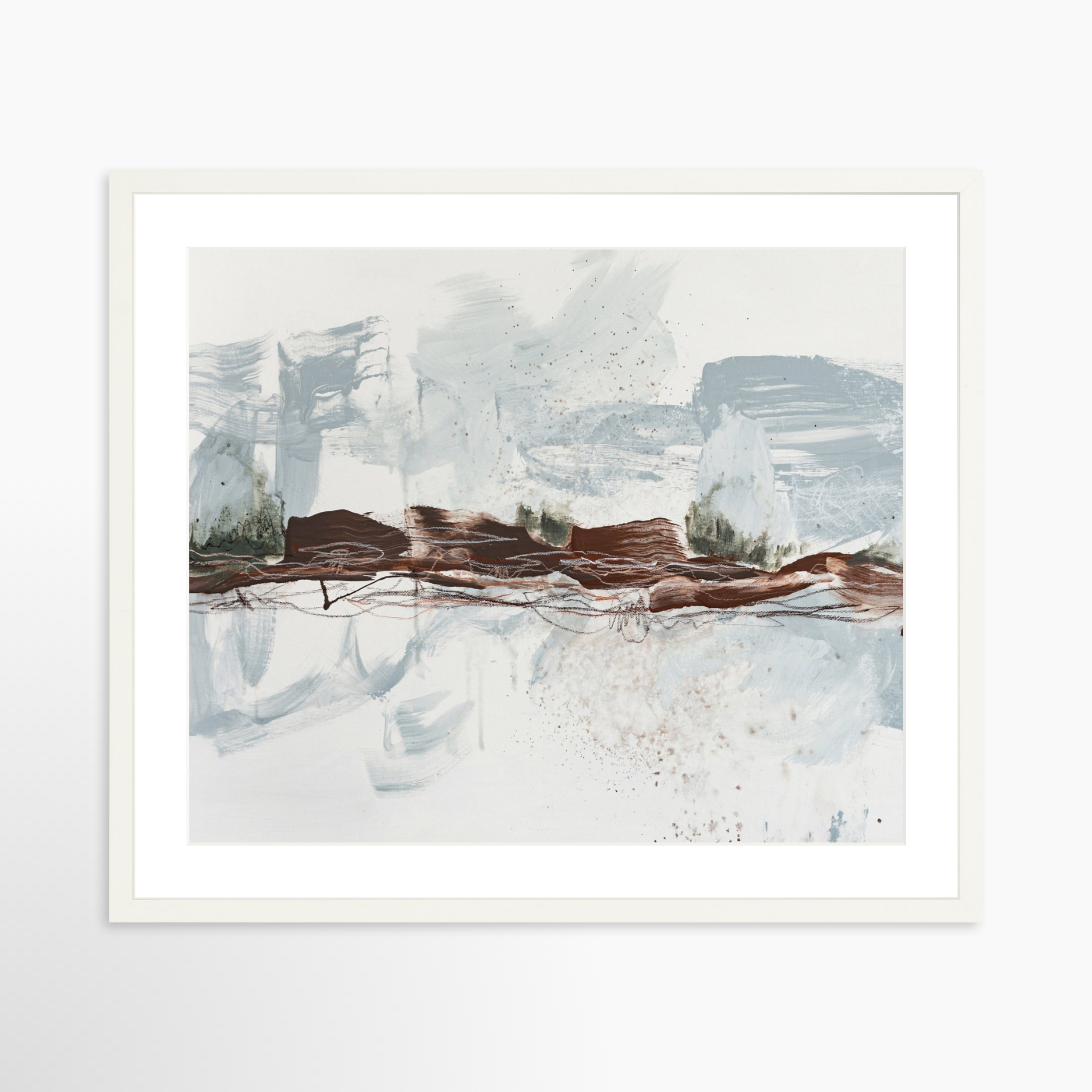 25x20 / White Frame + White Mat