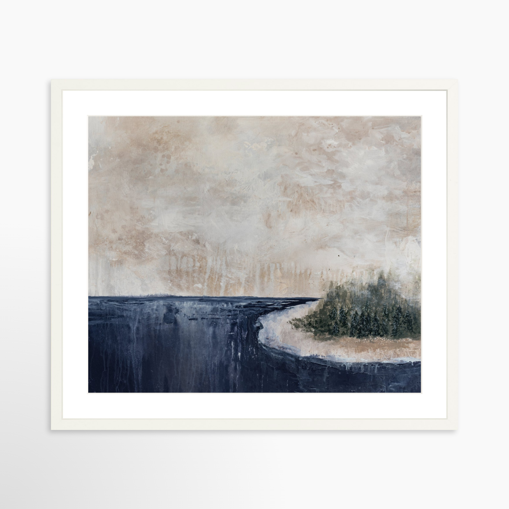 25x20 / White Frame + White Mat