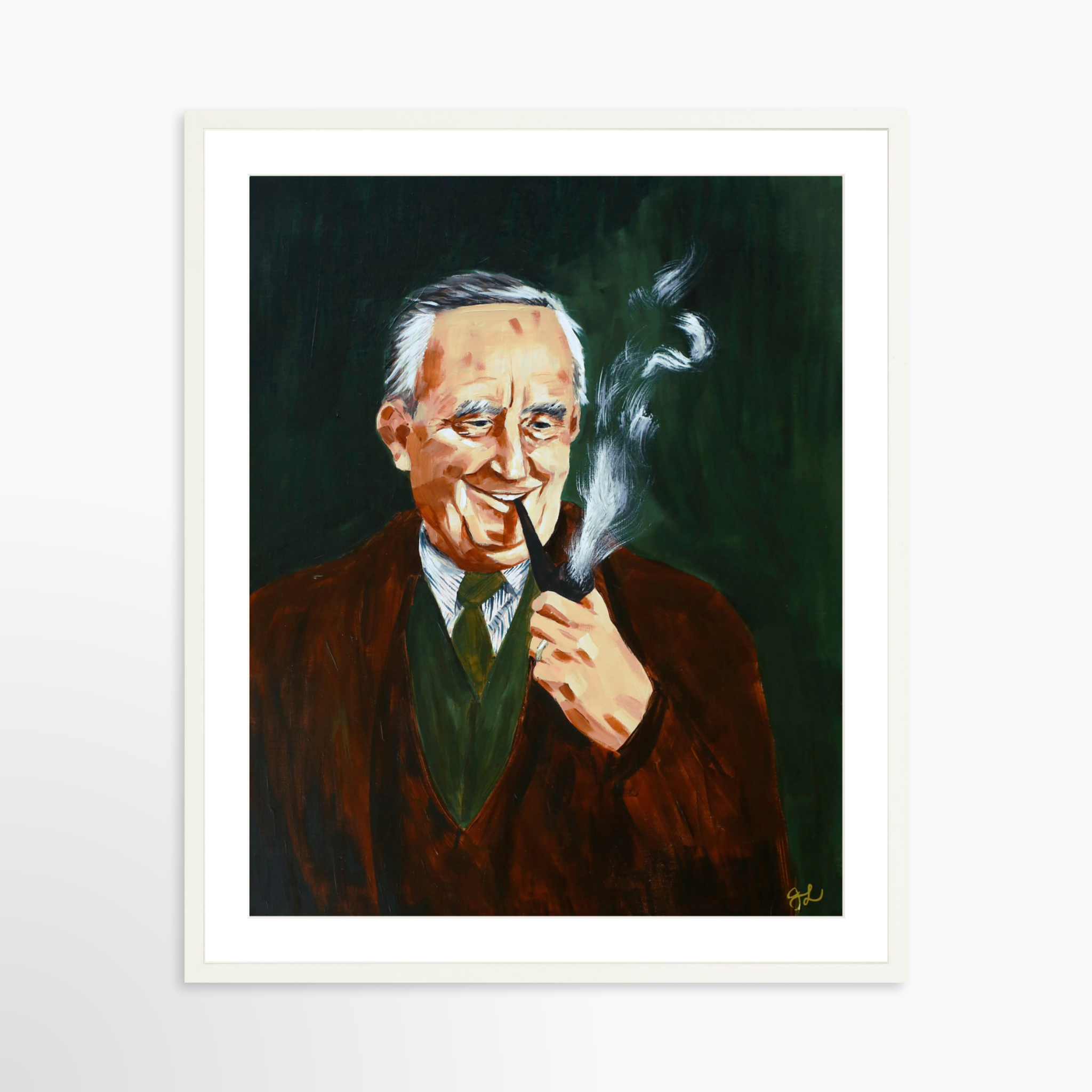 24x30 / White Frame + White Mat