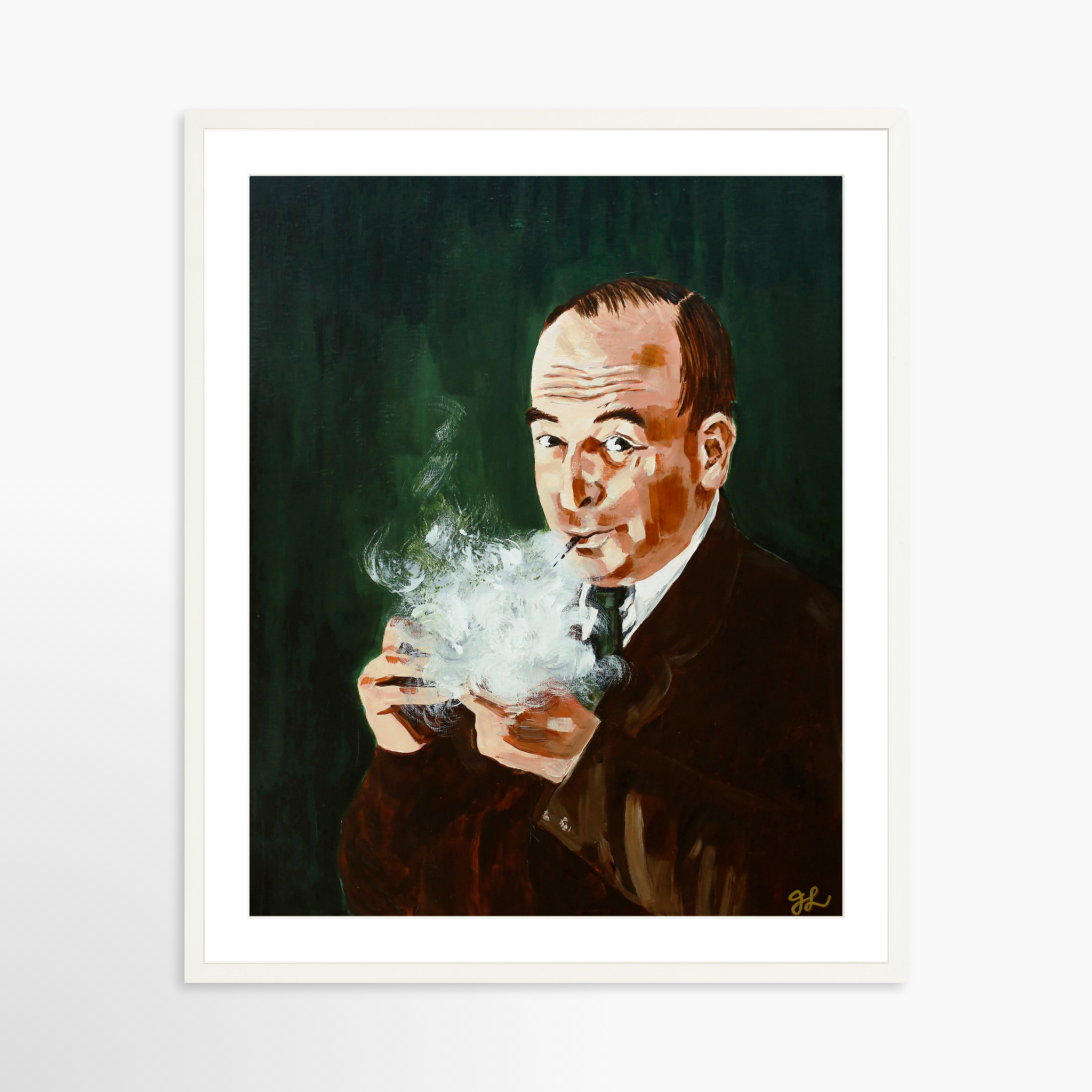 24x30 / White Frame + White Mat