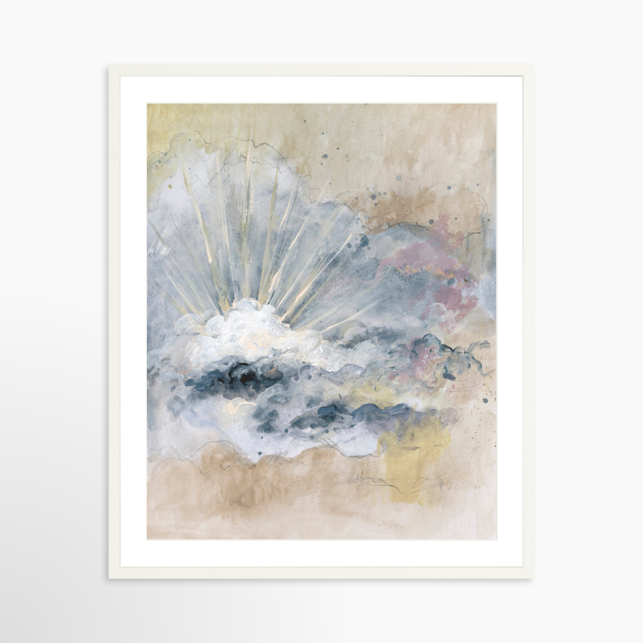 24x30 / White Frame + White Mat