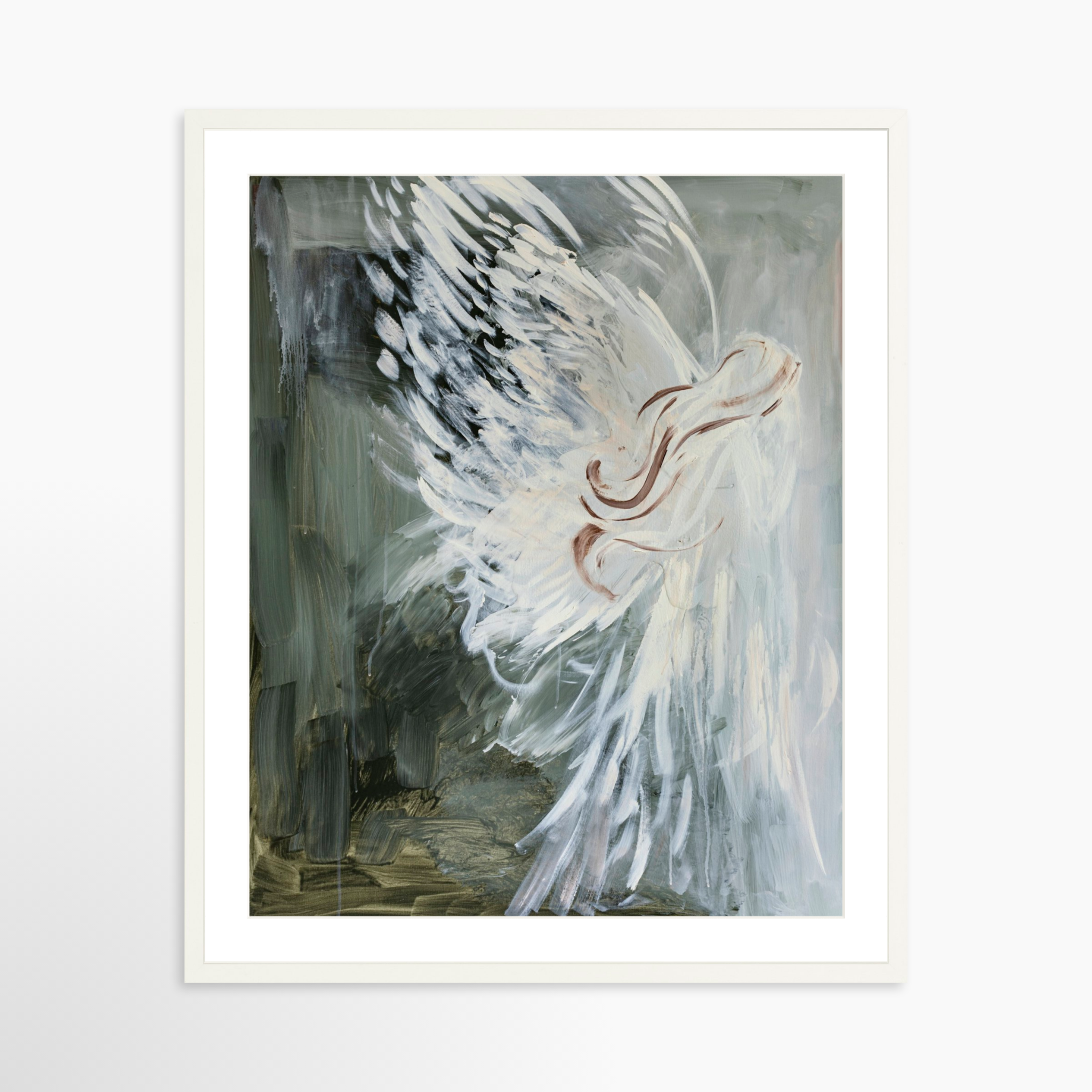 24x30 / White Frame + White Mat