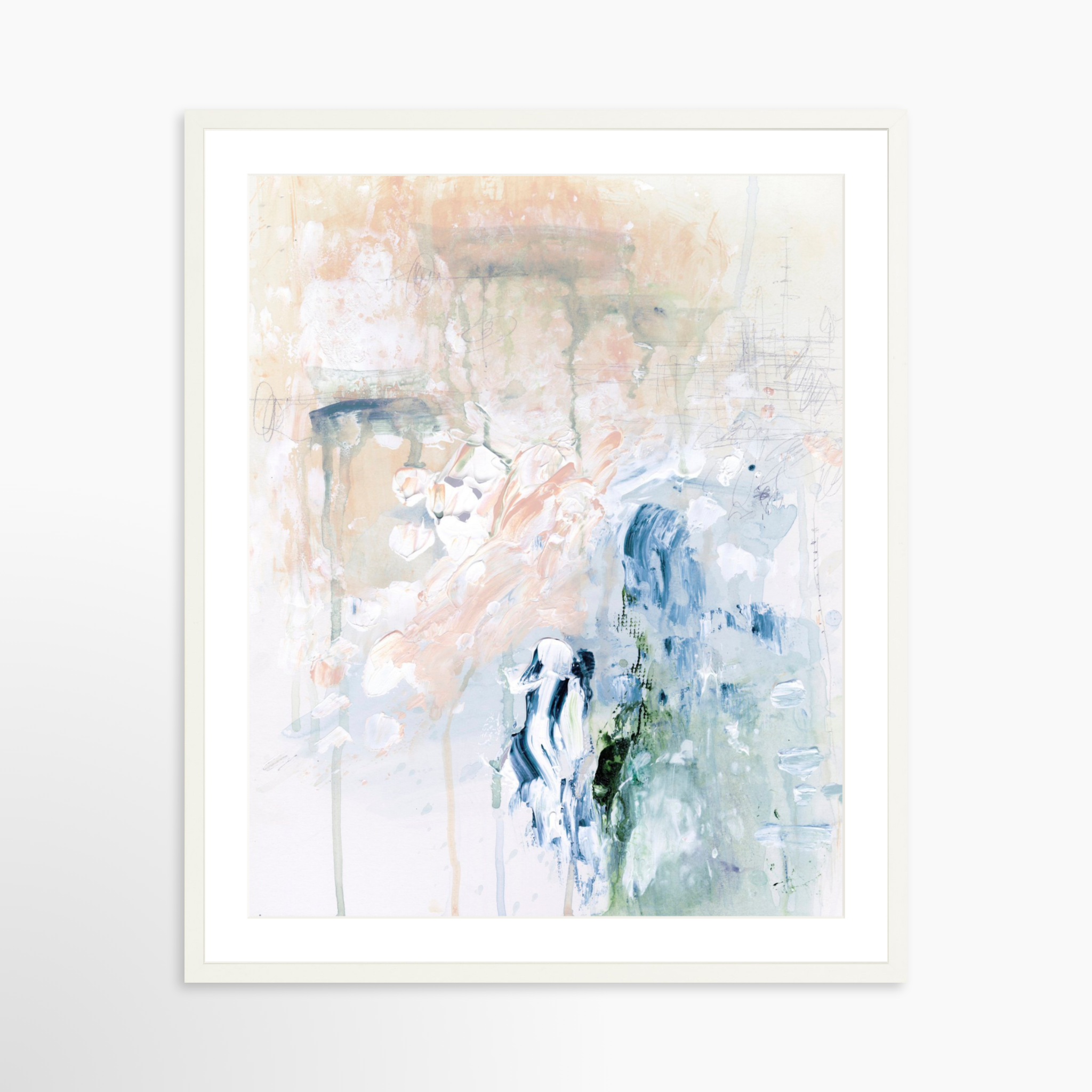 24x30 / White Frame + White Mat