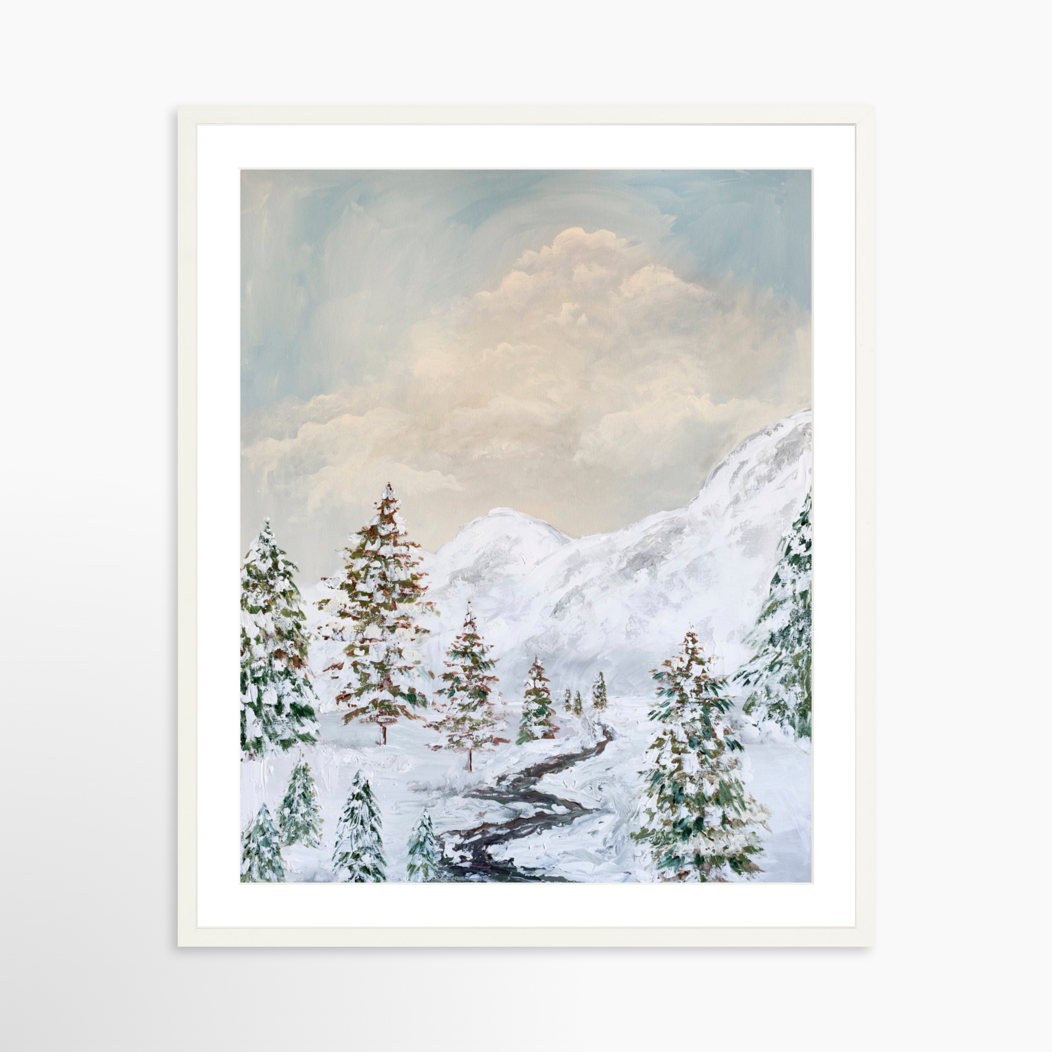 24x30 / White Frame + White Mat