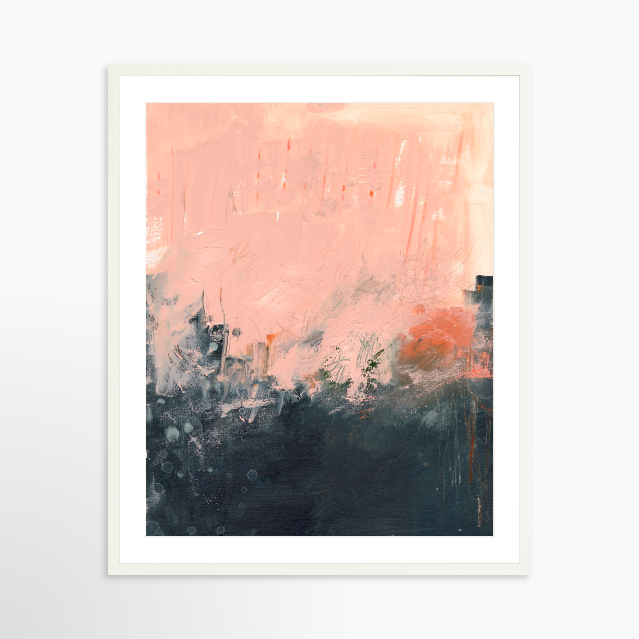 24x30 / White Frame + White Mat