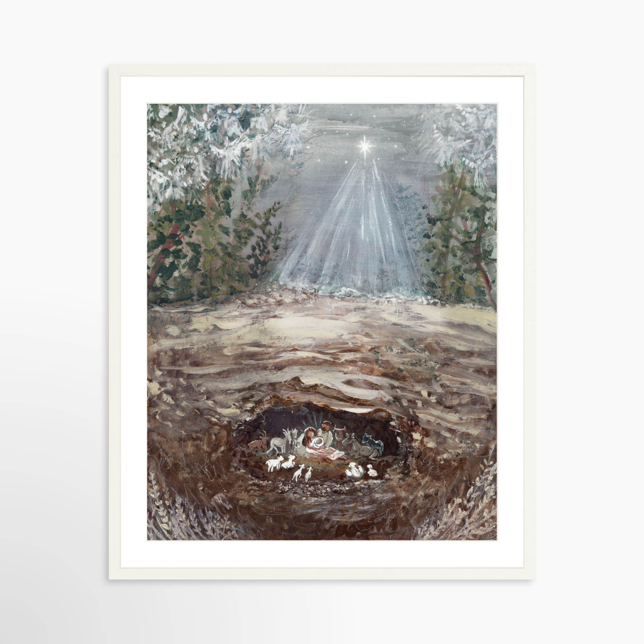 24x30 / White Frame + White Mat
