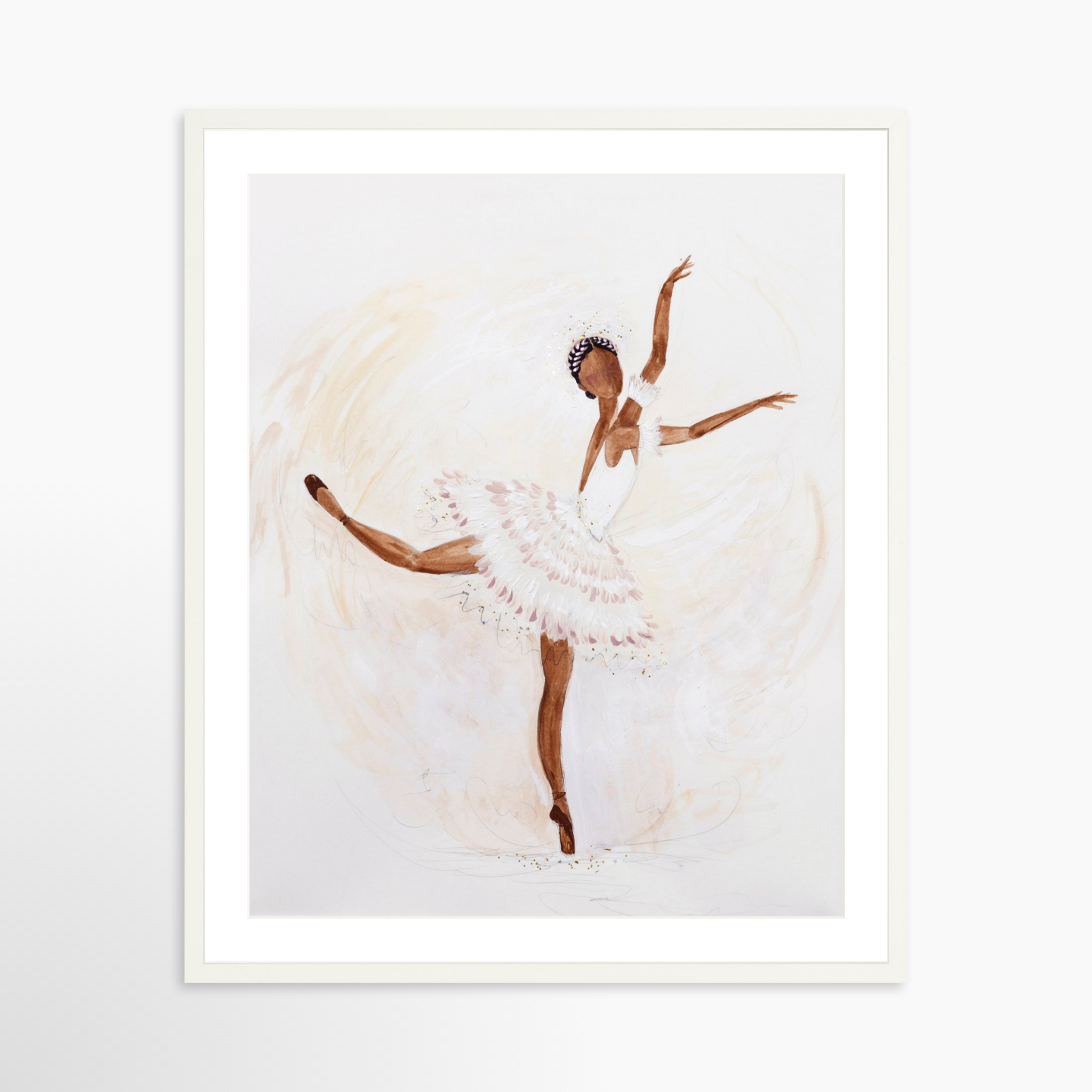 24x30 / White Frame + White Mat