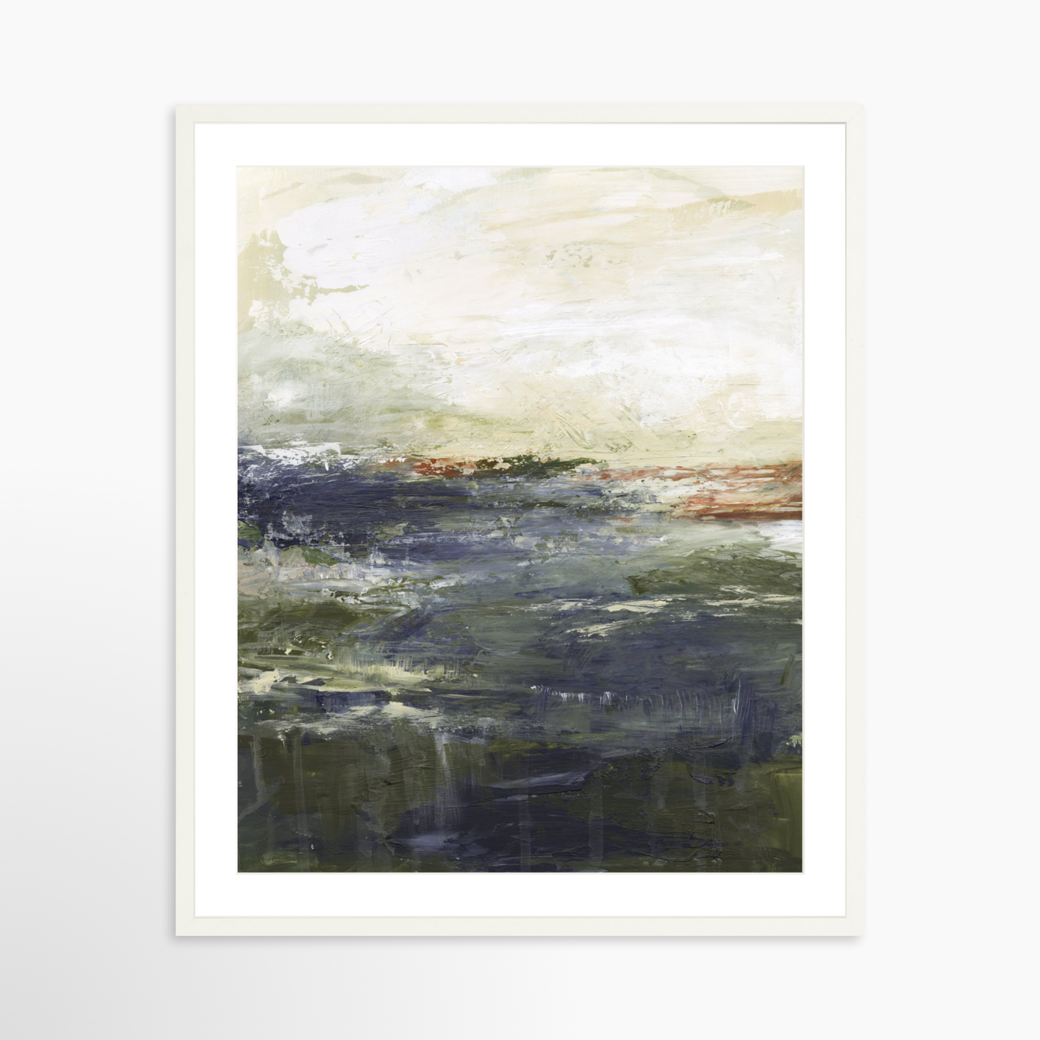 24x30 / White Frame + White Mat