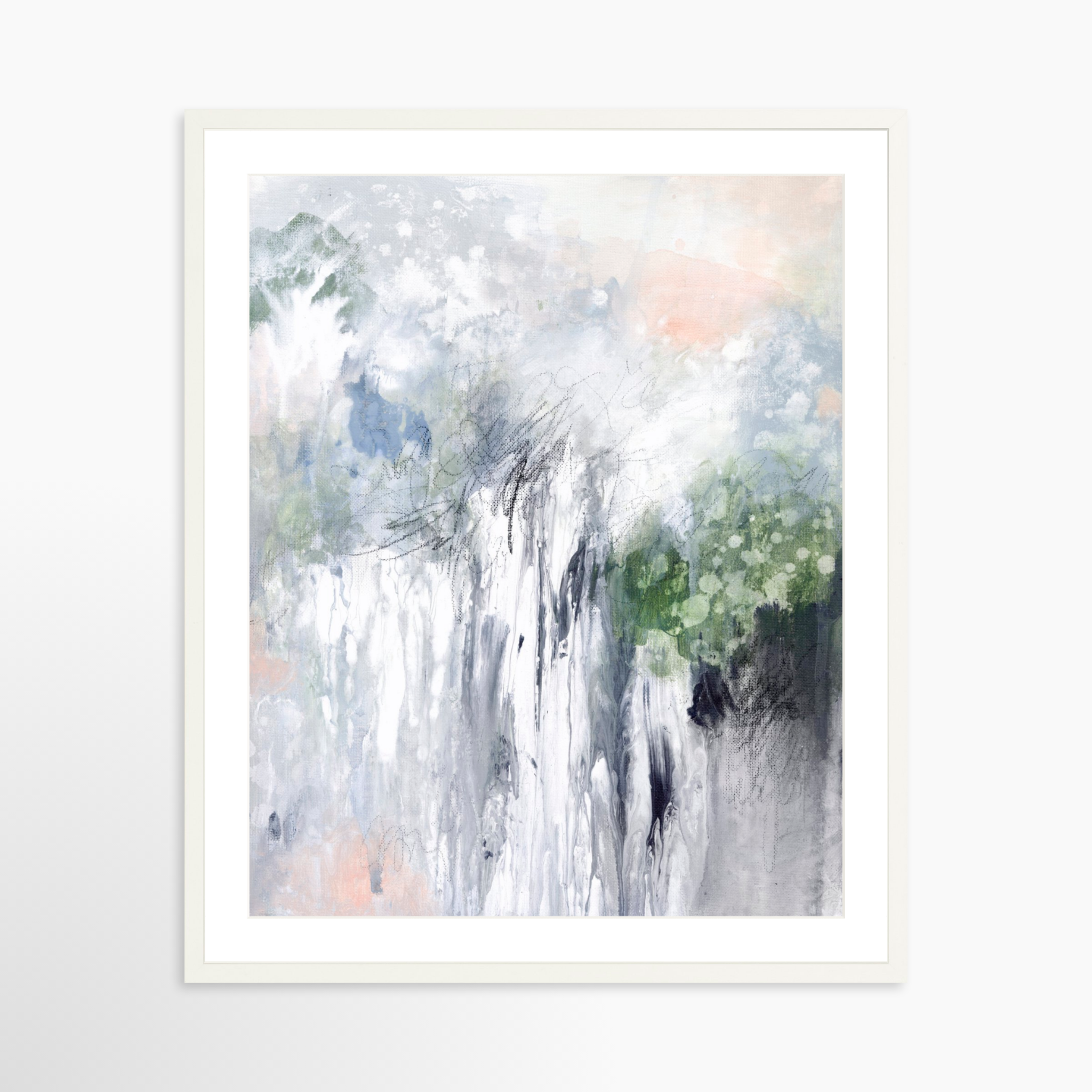 24x30 / White Frame + White Mat