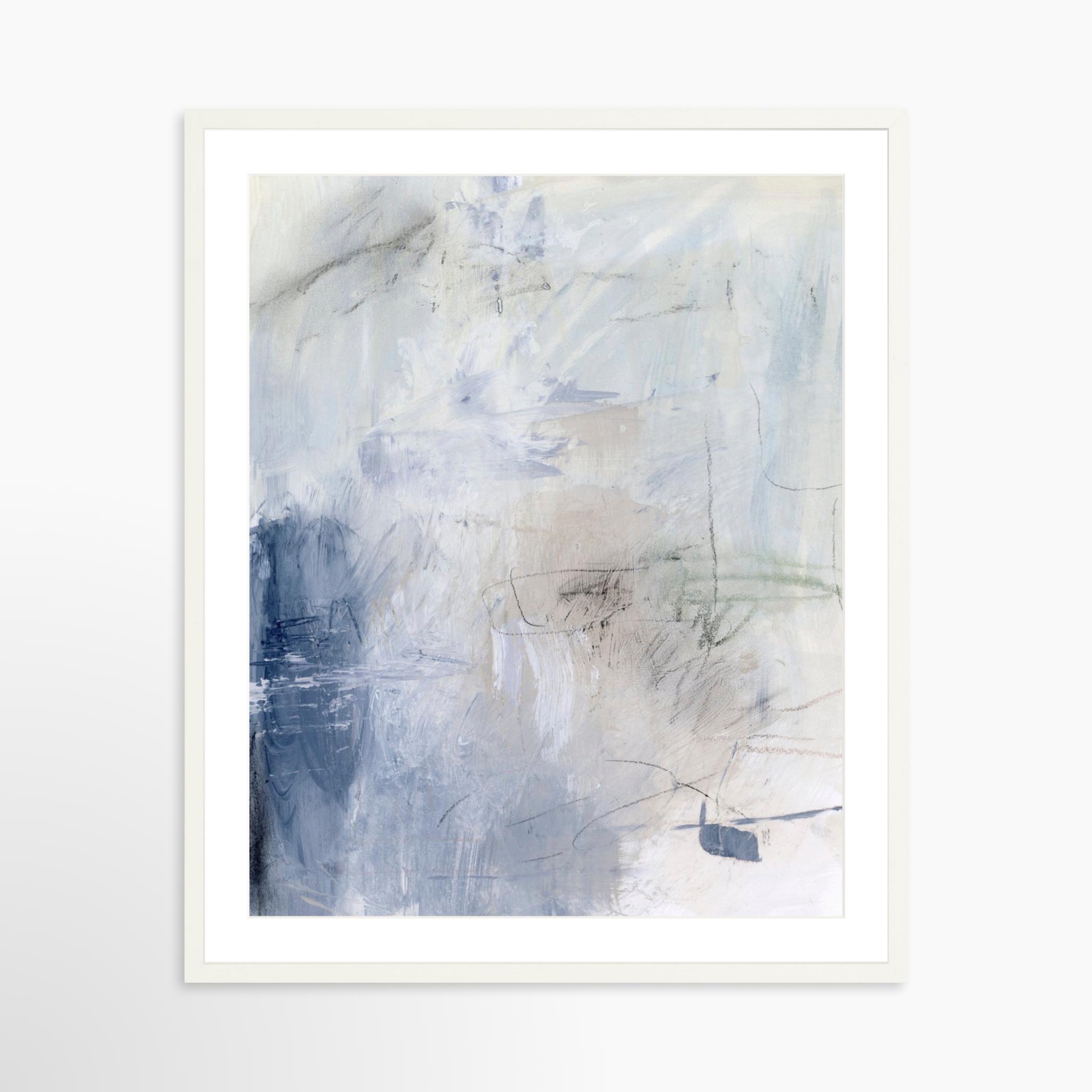 24x30 / White Frame + White Mat