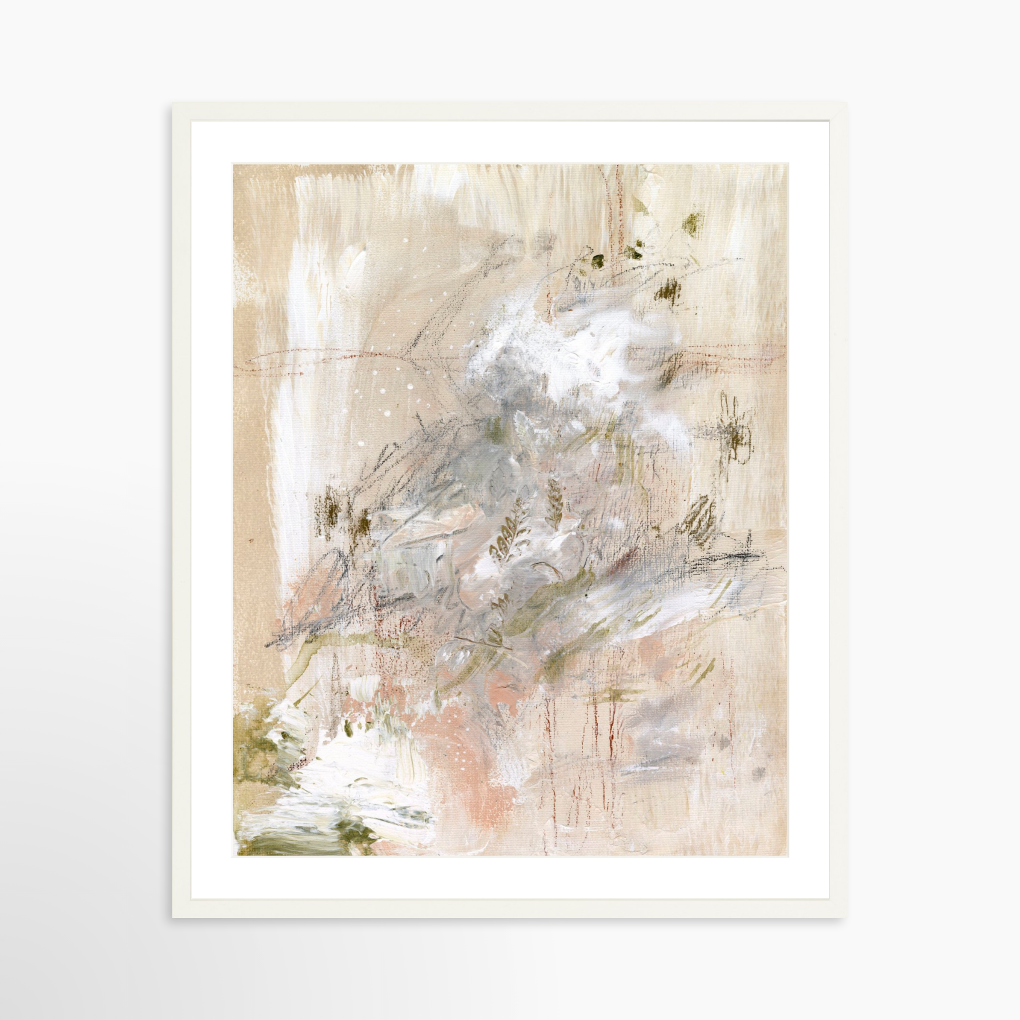24x30 / White Frame + White Mat