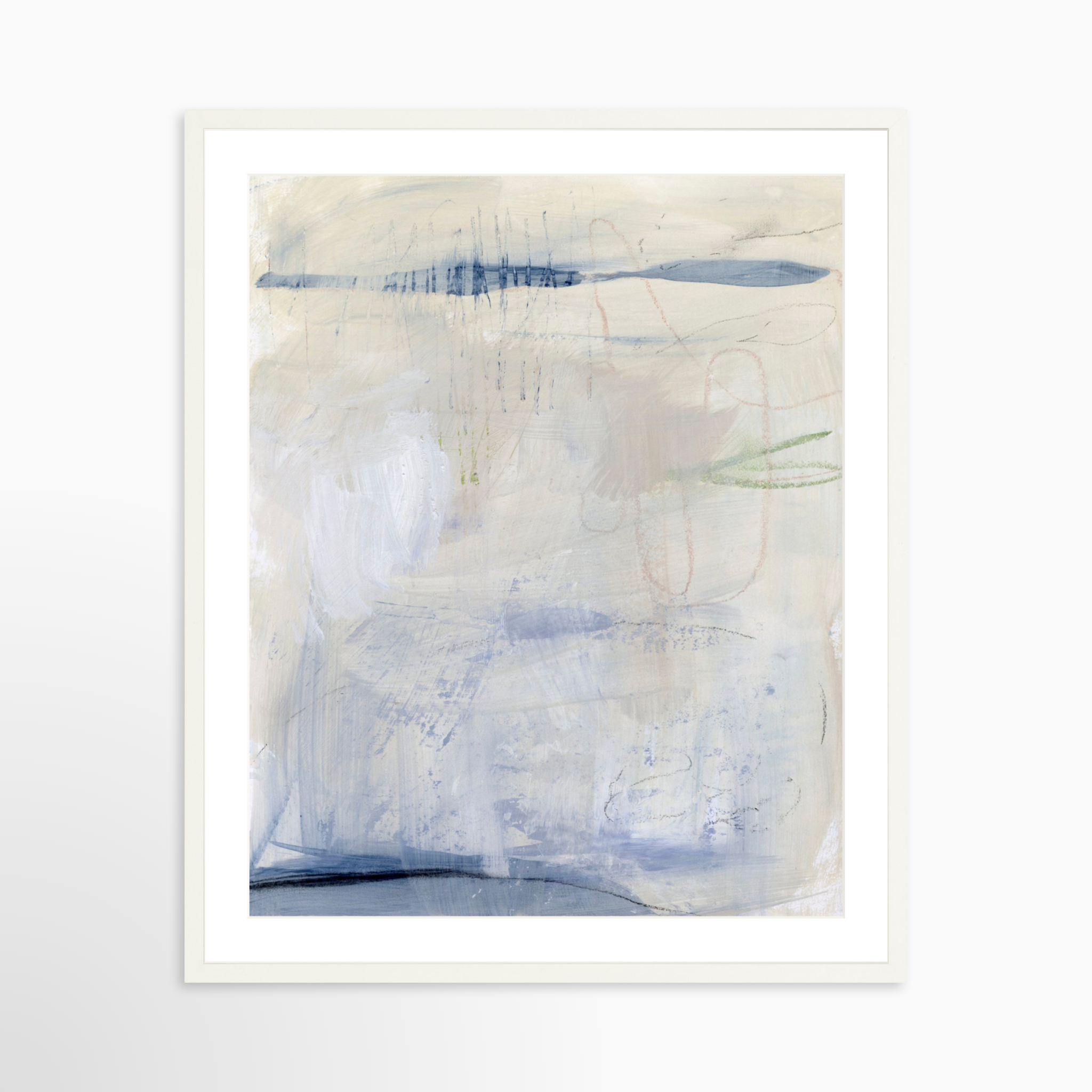 24x30 / White Frame + White Mat