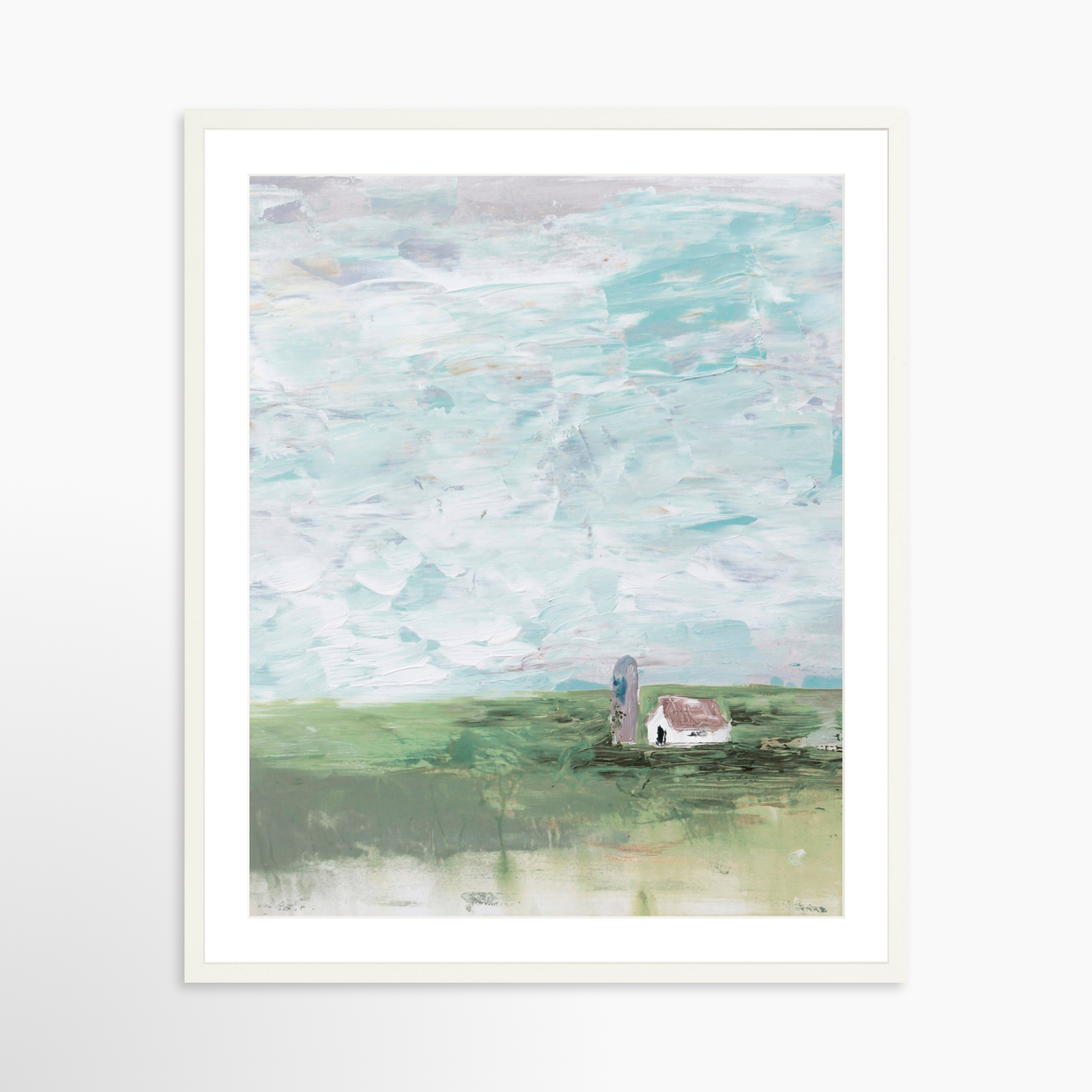 24x30 / White Frame + White Mat