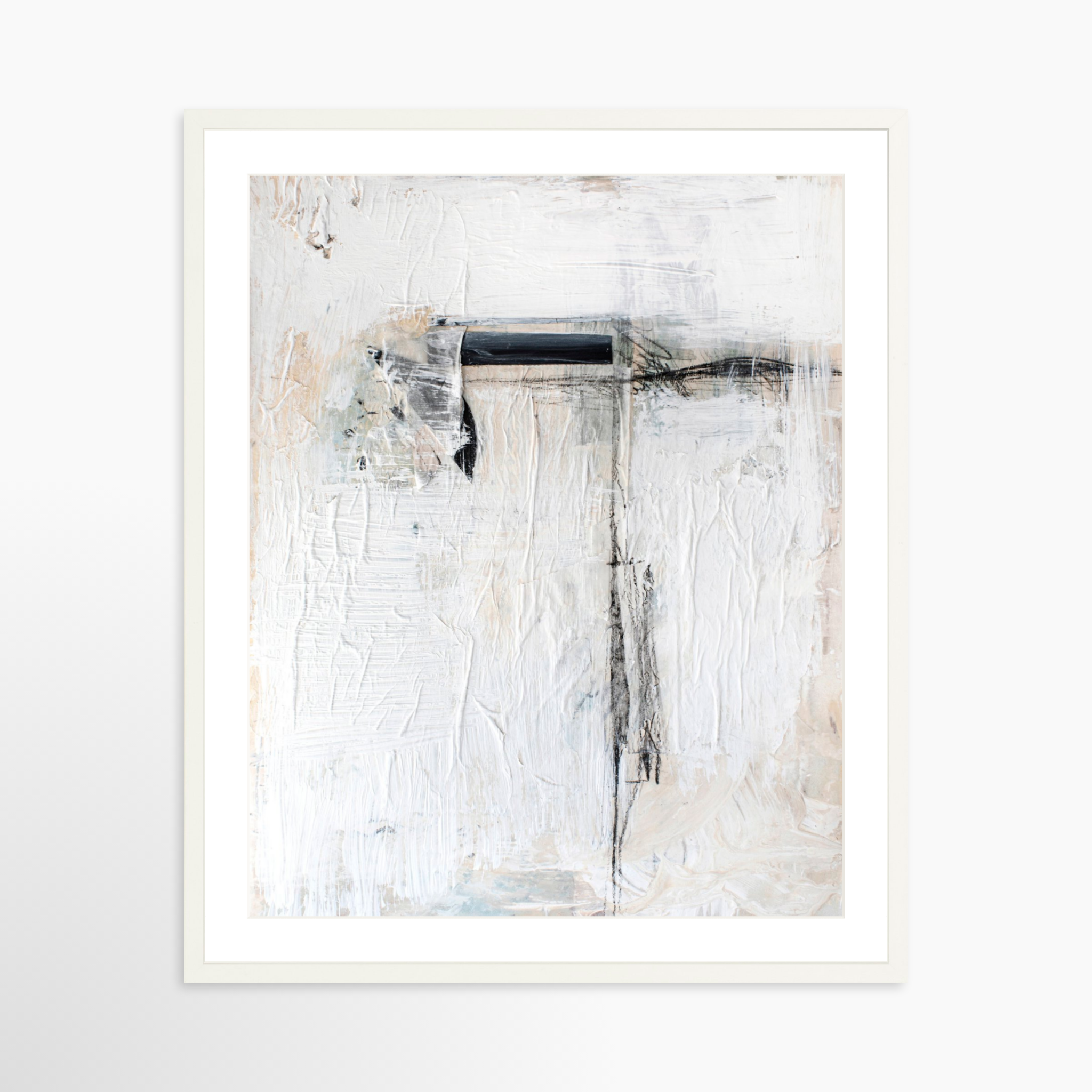 24x30 / White Frame + White Mat