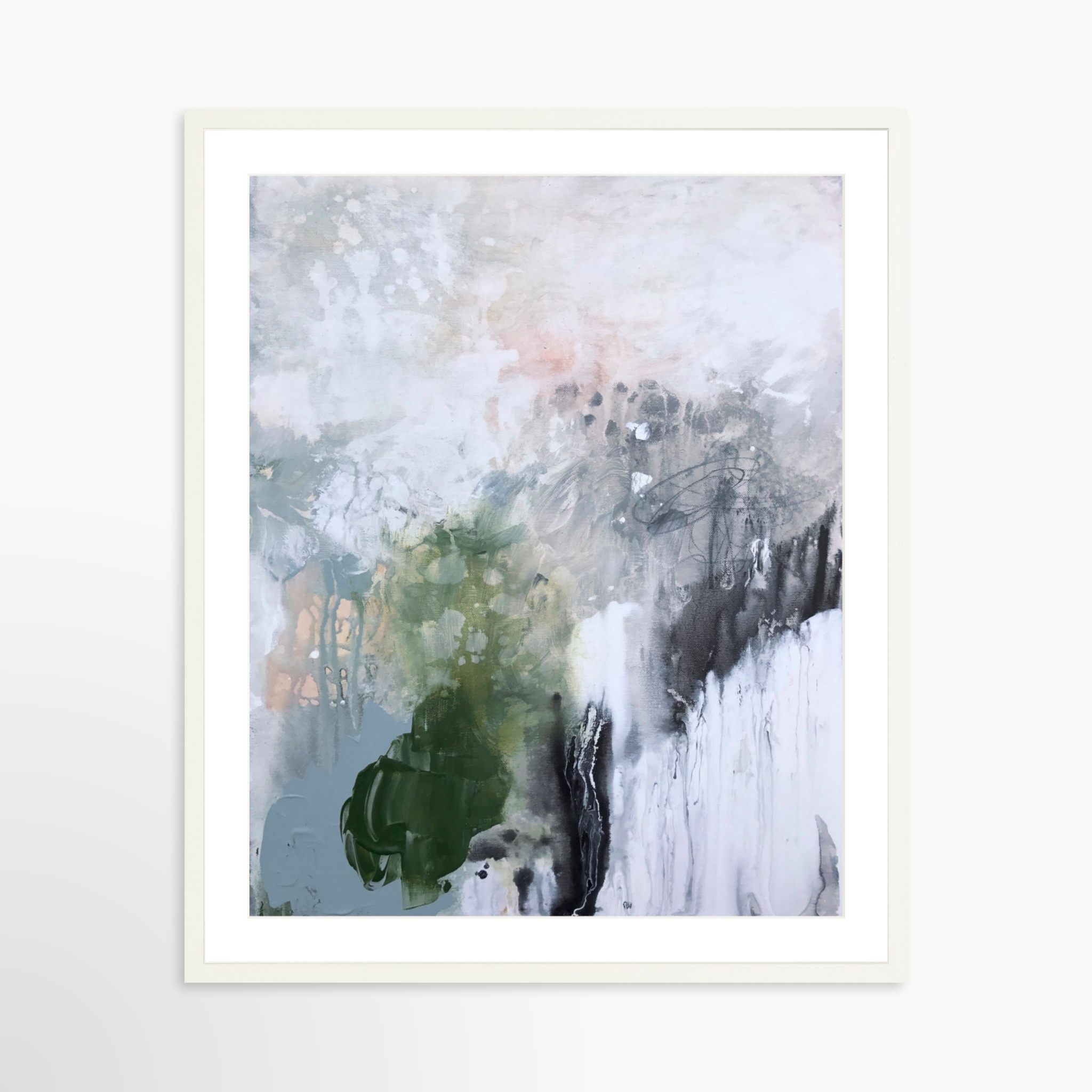 24x30 / White Frame + White Mat