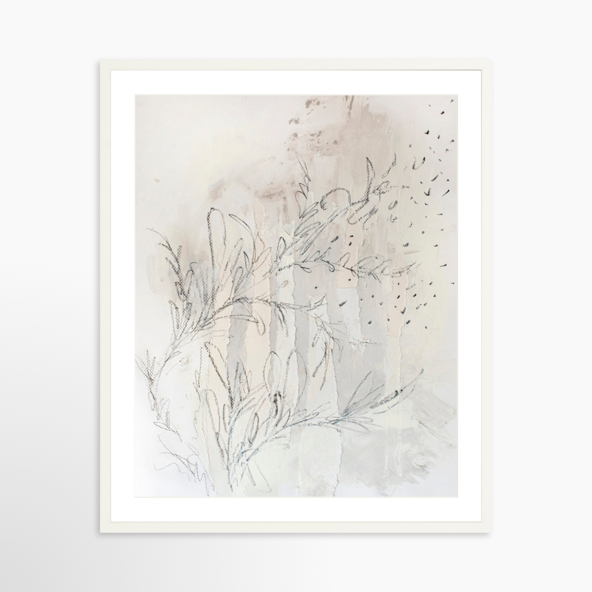 24x30 / White Frame + White Mat