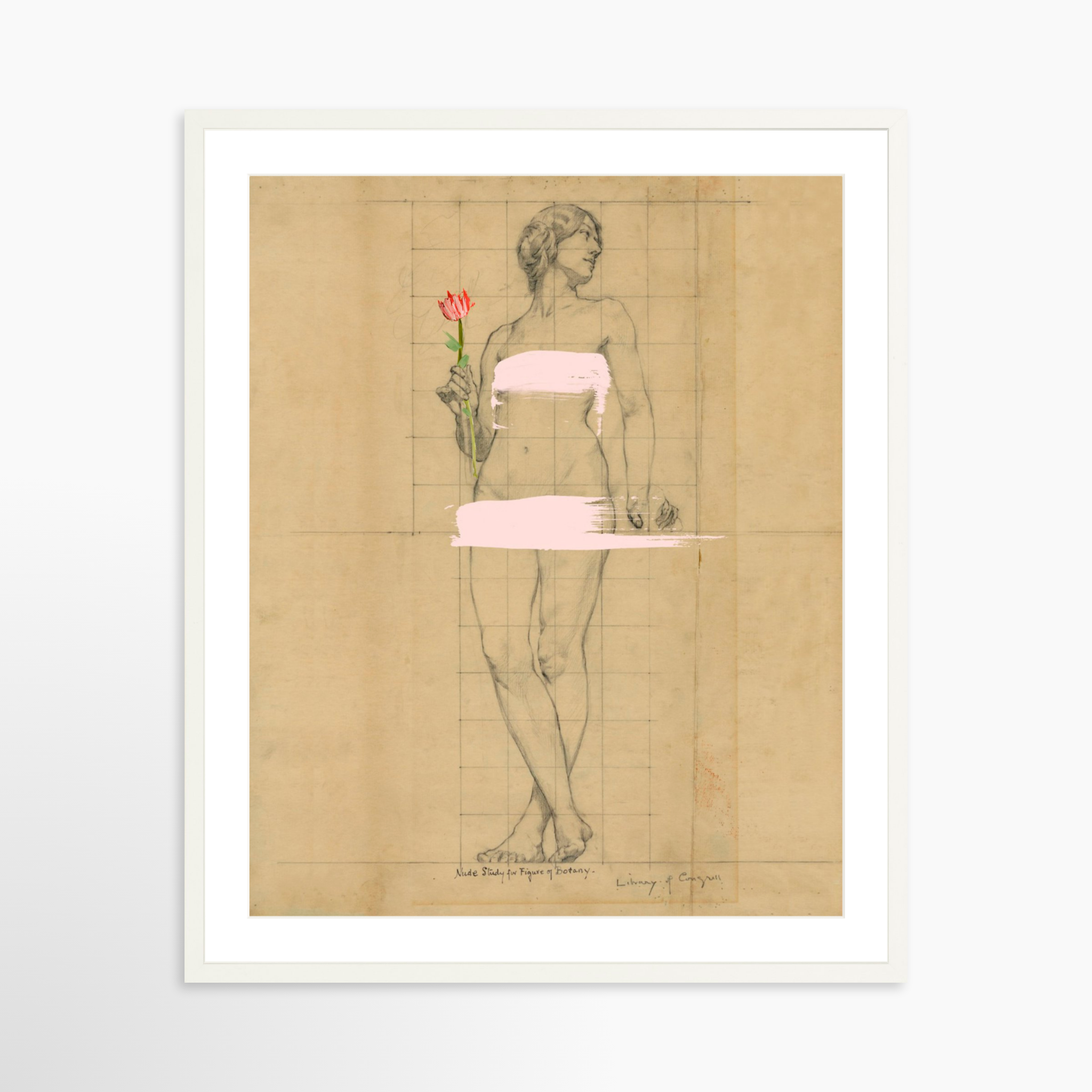 24x30 / White Frame + White Mat