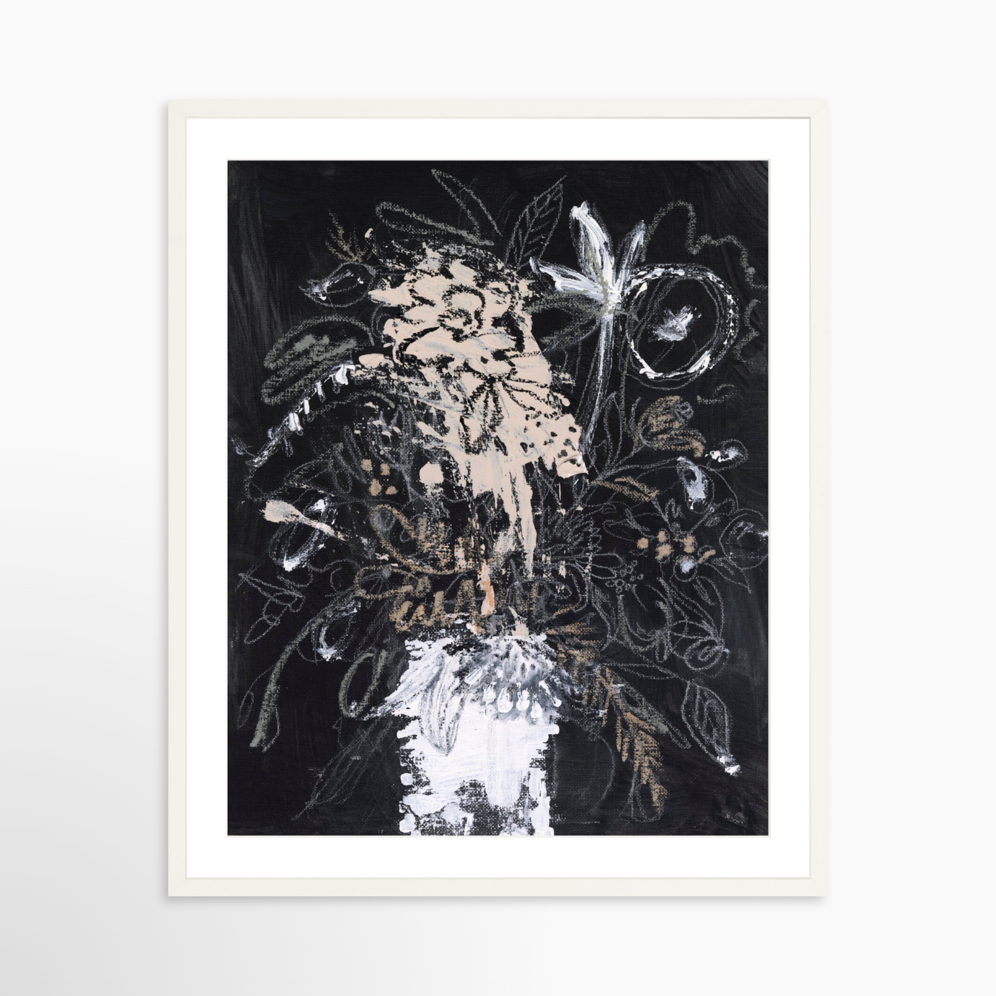 24x30 / White Frame + White Mat