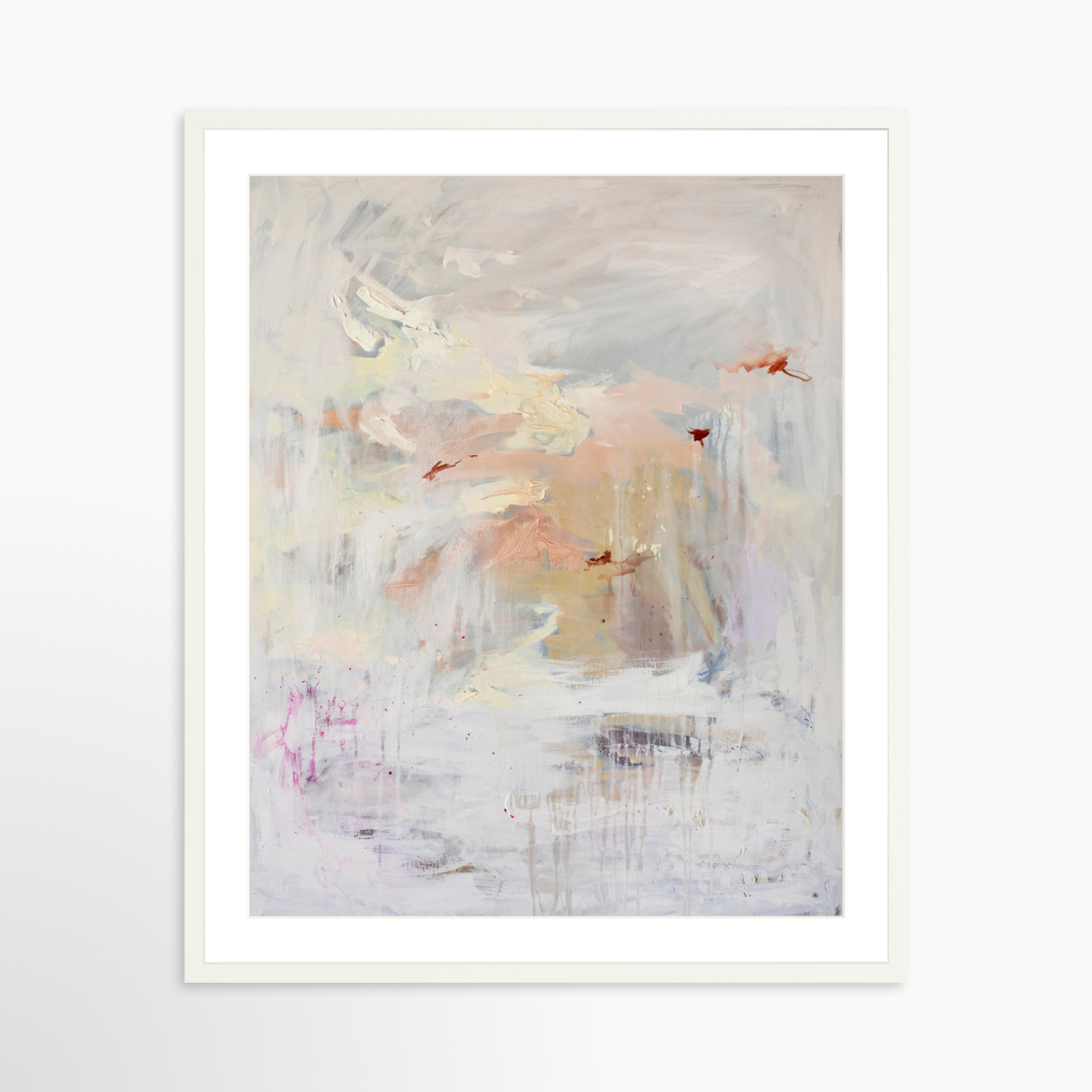 24x30 / White Frame + White Mat