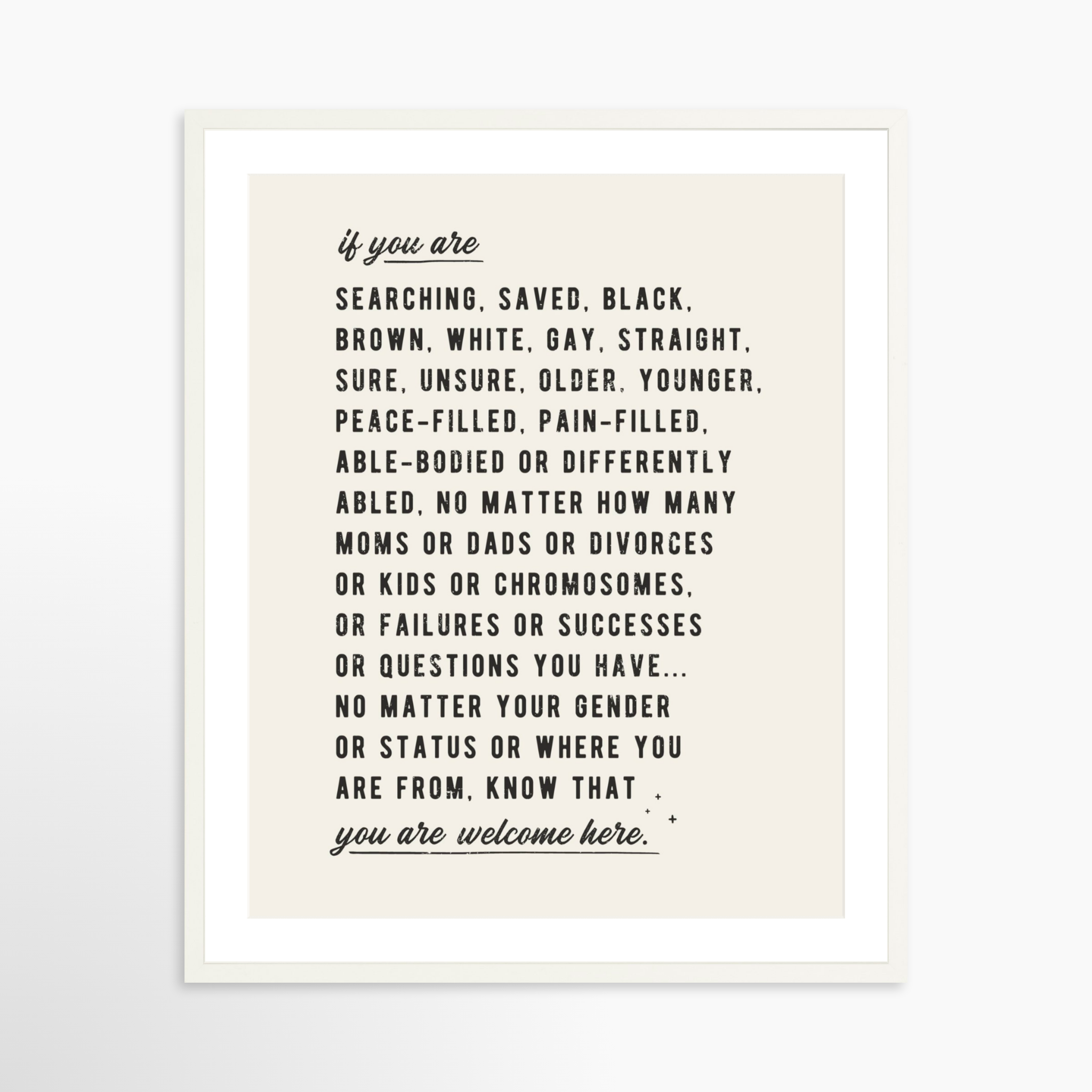 24x30 / White Frame + White Mat