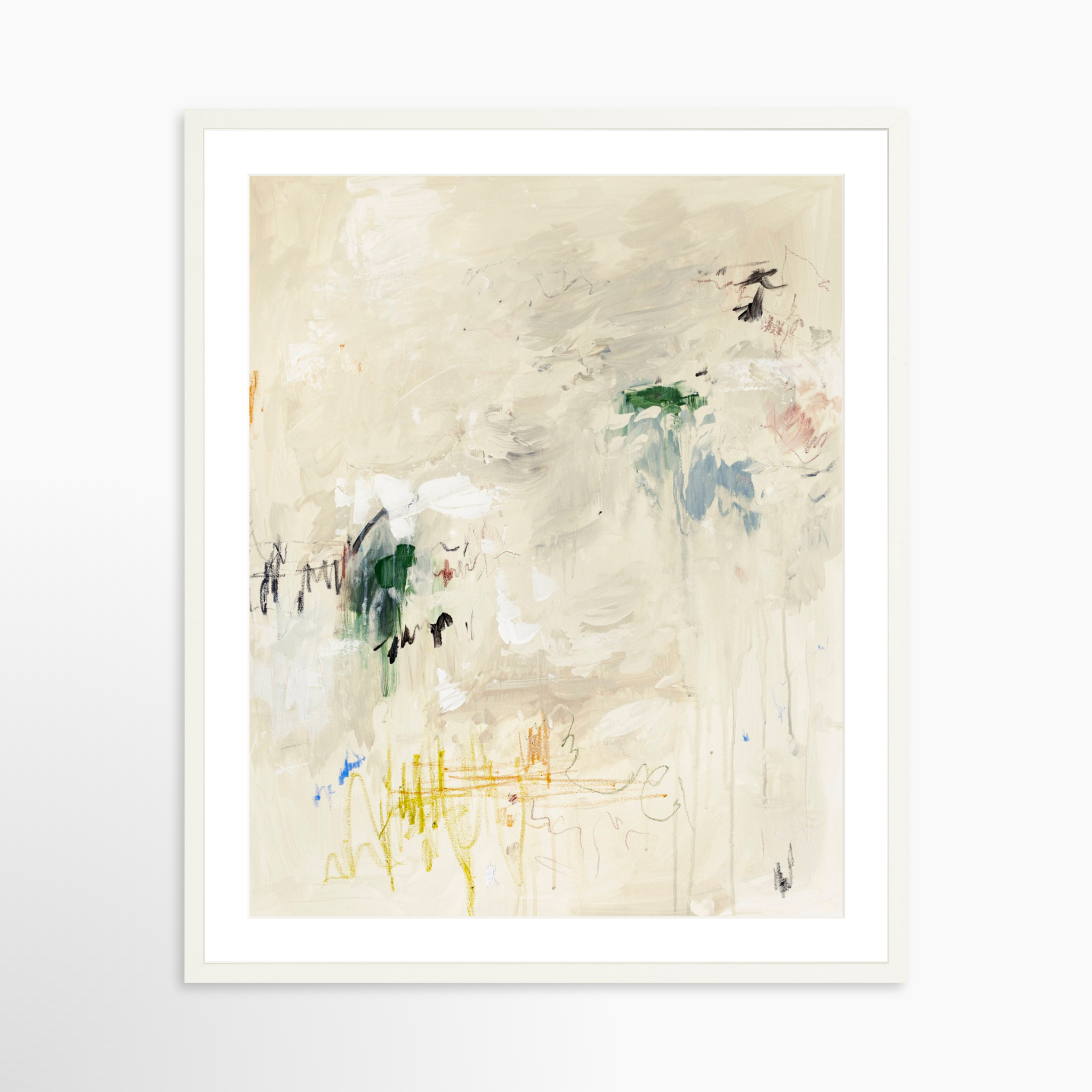 24x30 / White Frame + White Mat