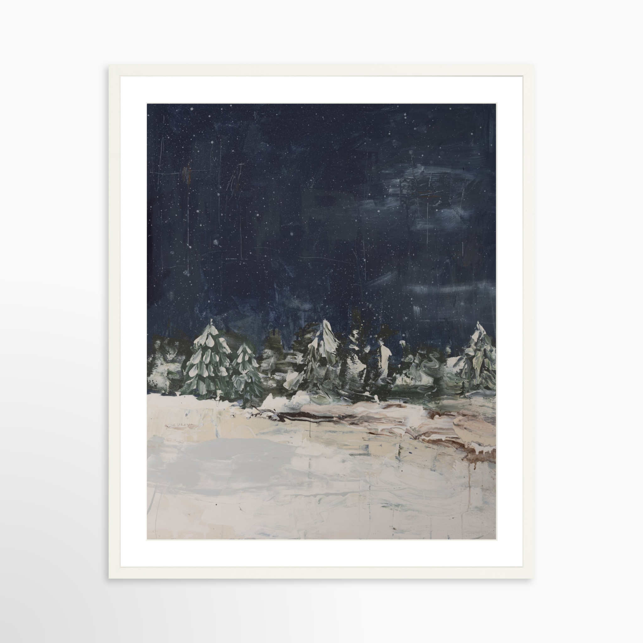 24x30 / White Frame + White Mat