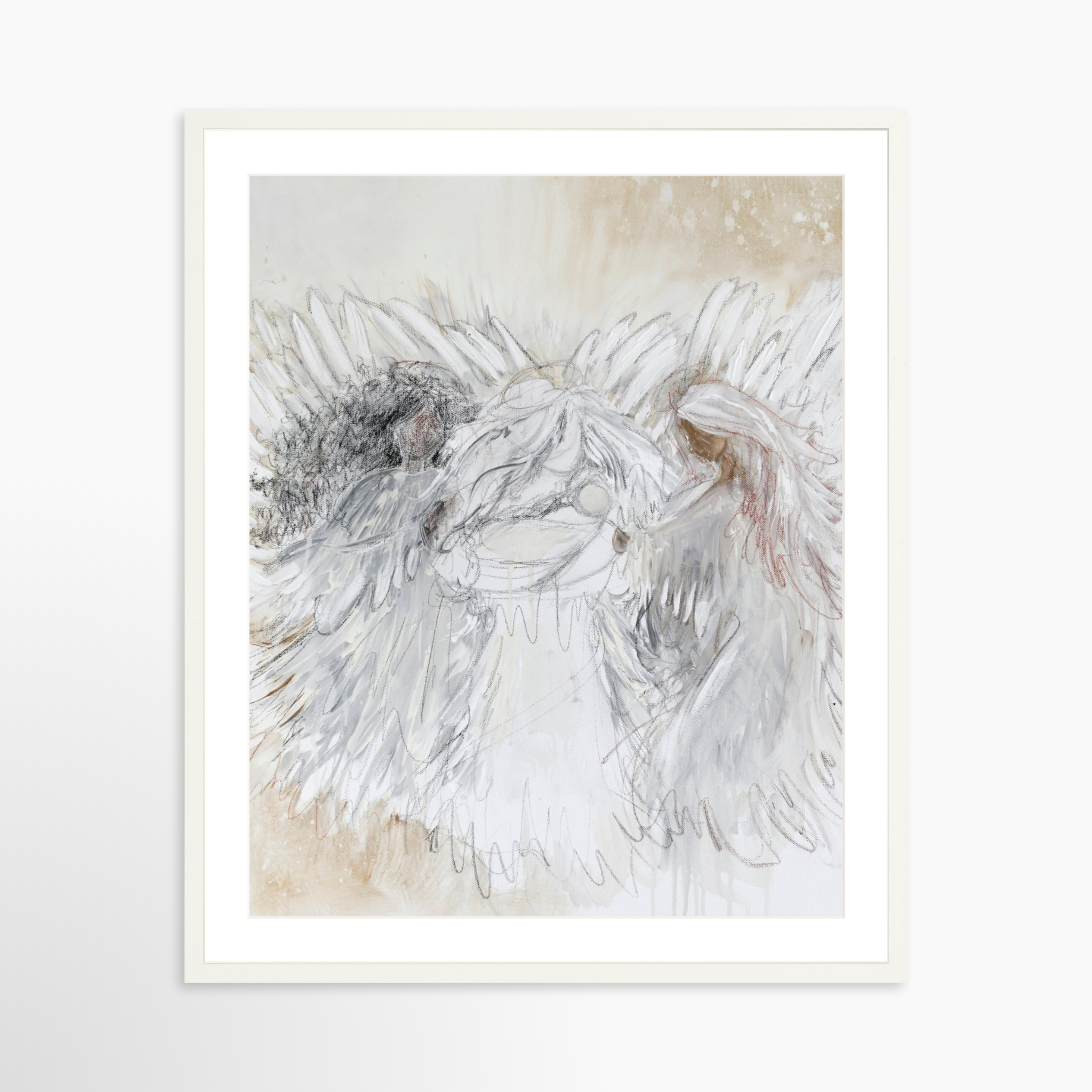 24x30 / White Frame + White Mat